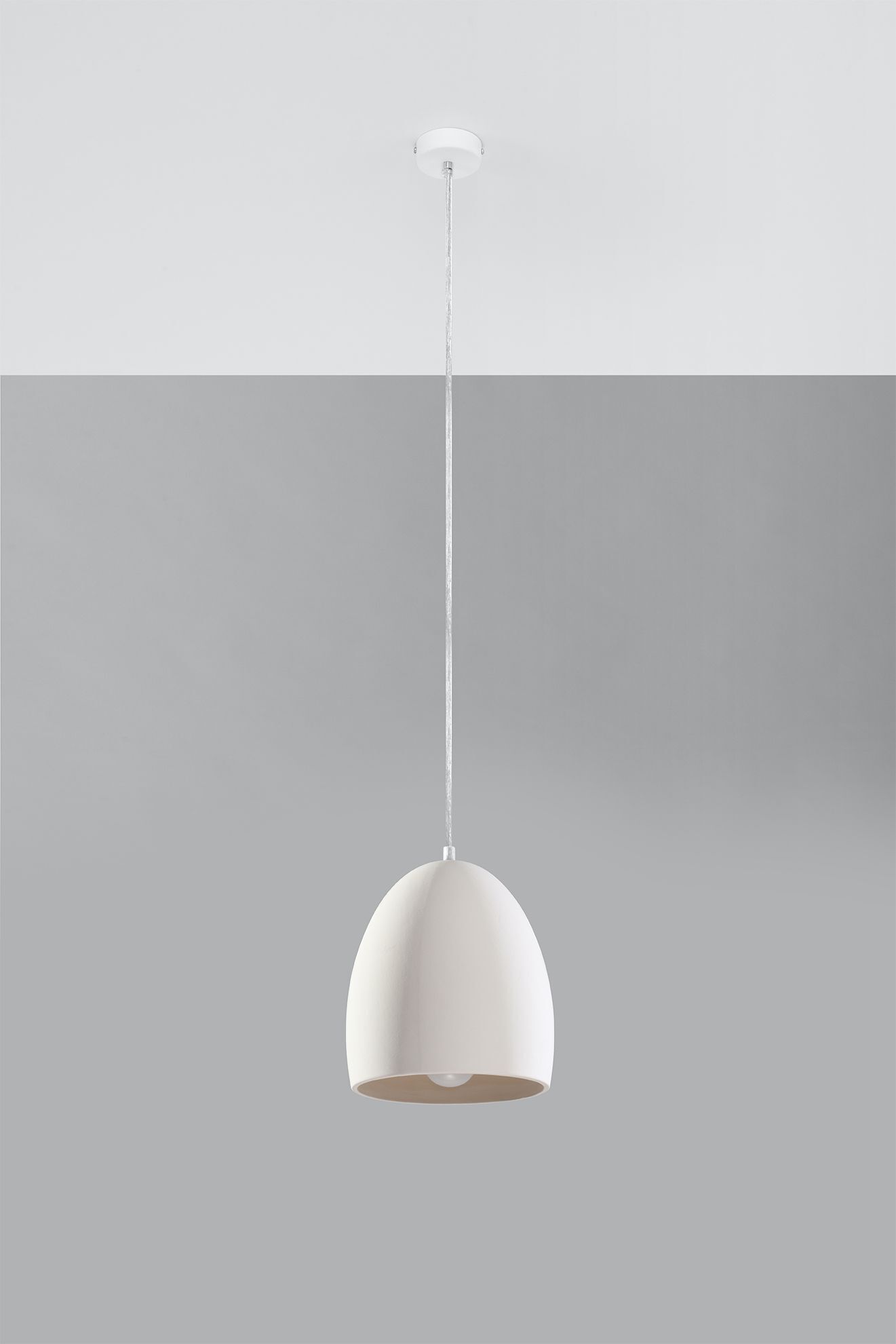 Pendelleuchte Weiß Ø 30 cm Keramik bemalbar E27 TEVEL