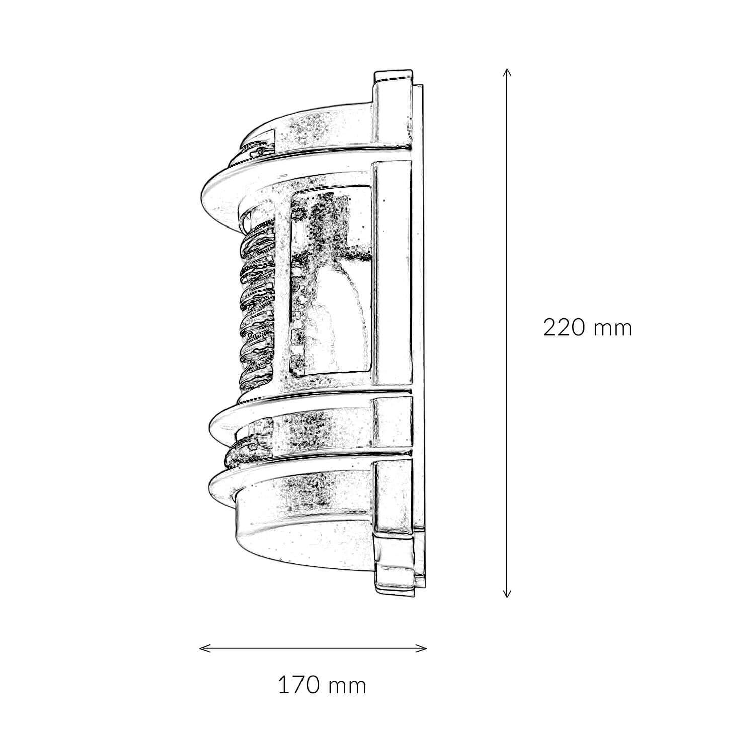 Außenleuchte Wand E27 IP64 Messing Glas in Kupfer