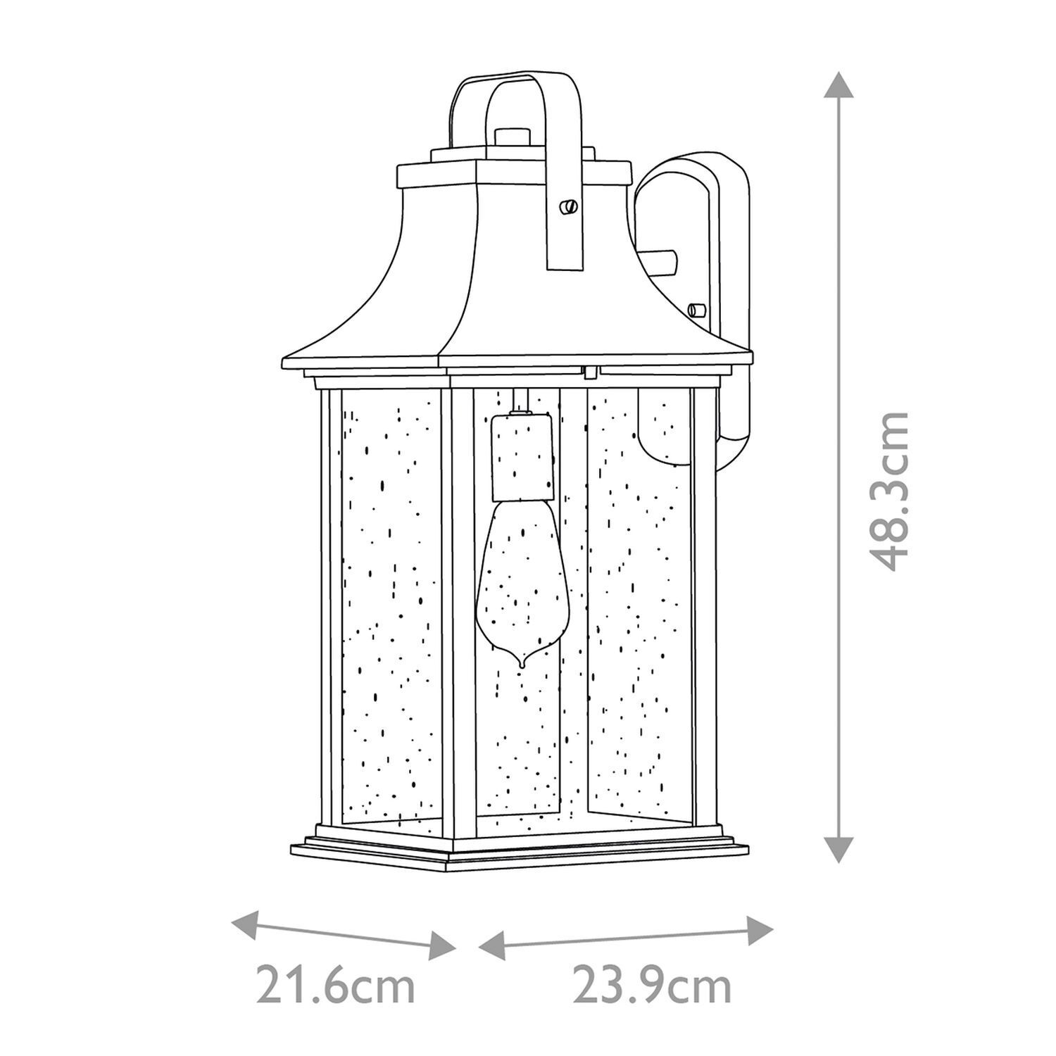Außenleuchte Wand H: 48,3 cm IP44 E27 in Bronze Alu Regenglas