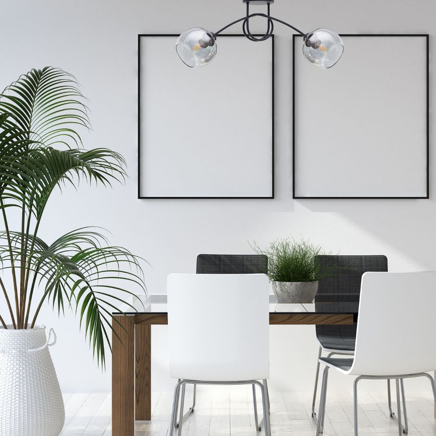 Schwarze Deckenleuchte Rauchglas Metall E27 L:70 cm