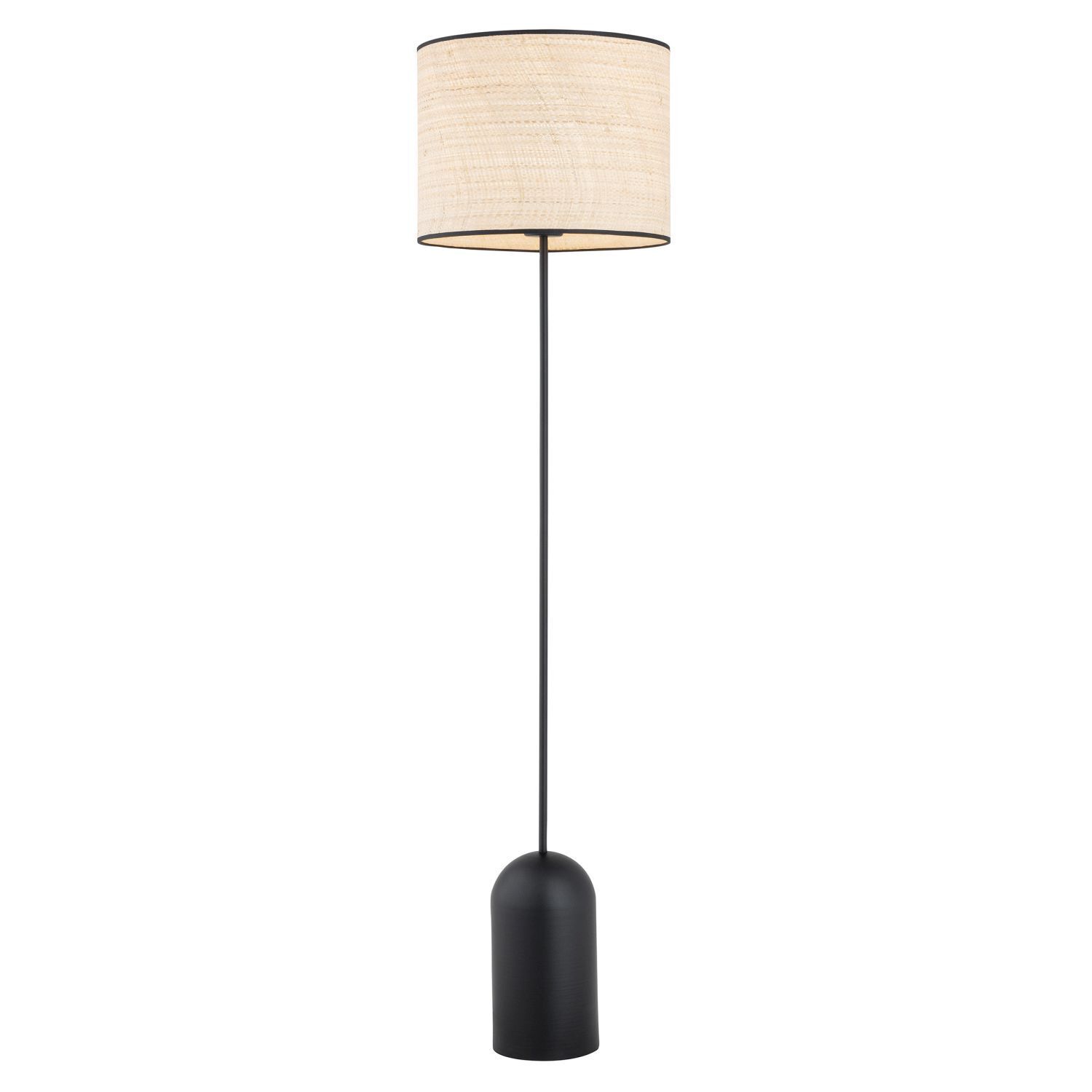 Stehlampe Rattan Metall E27 142 cm Schwarz Natur Modern Lampe