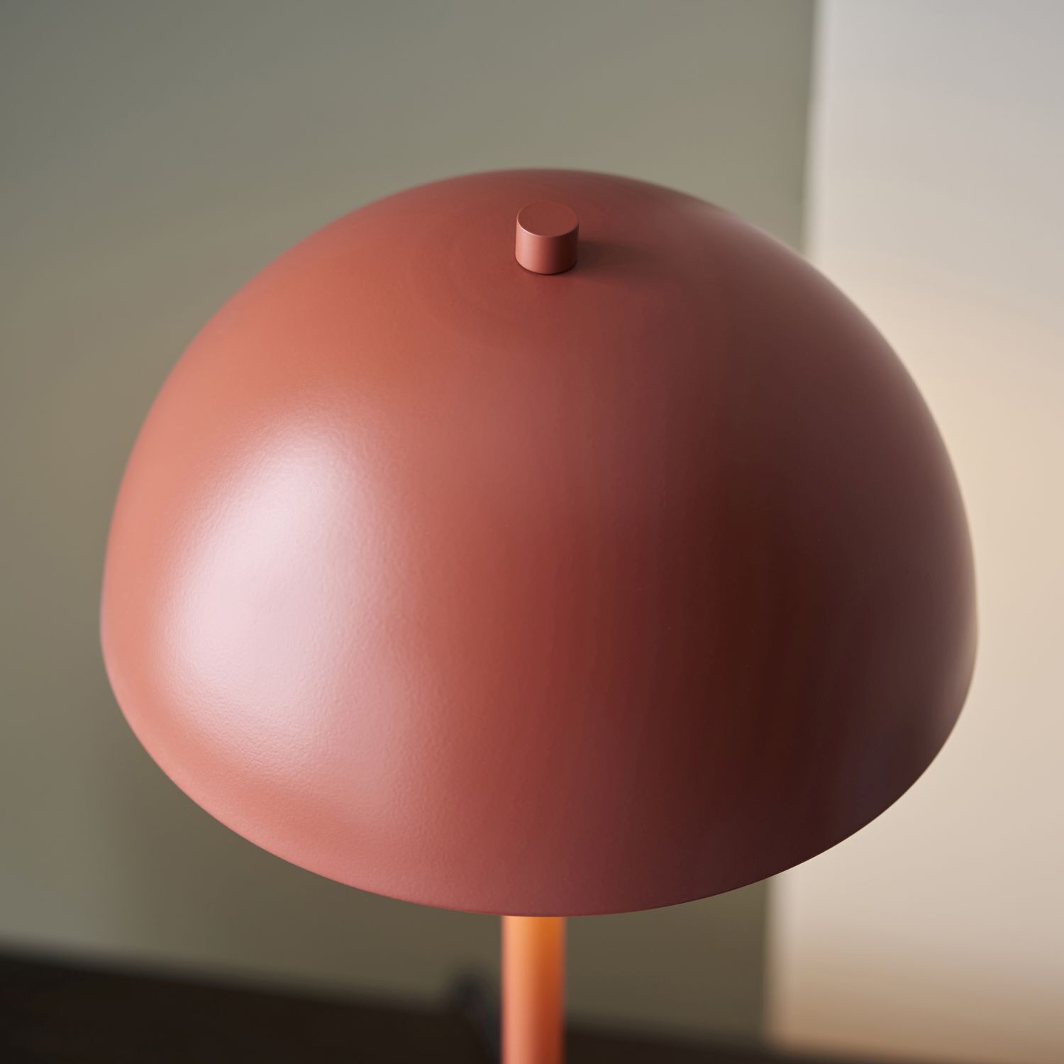 Pilzlampe Metall 41 cm in Terracotta E14 Kabelschalter