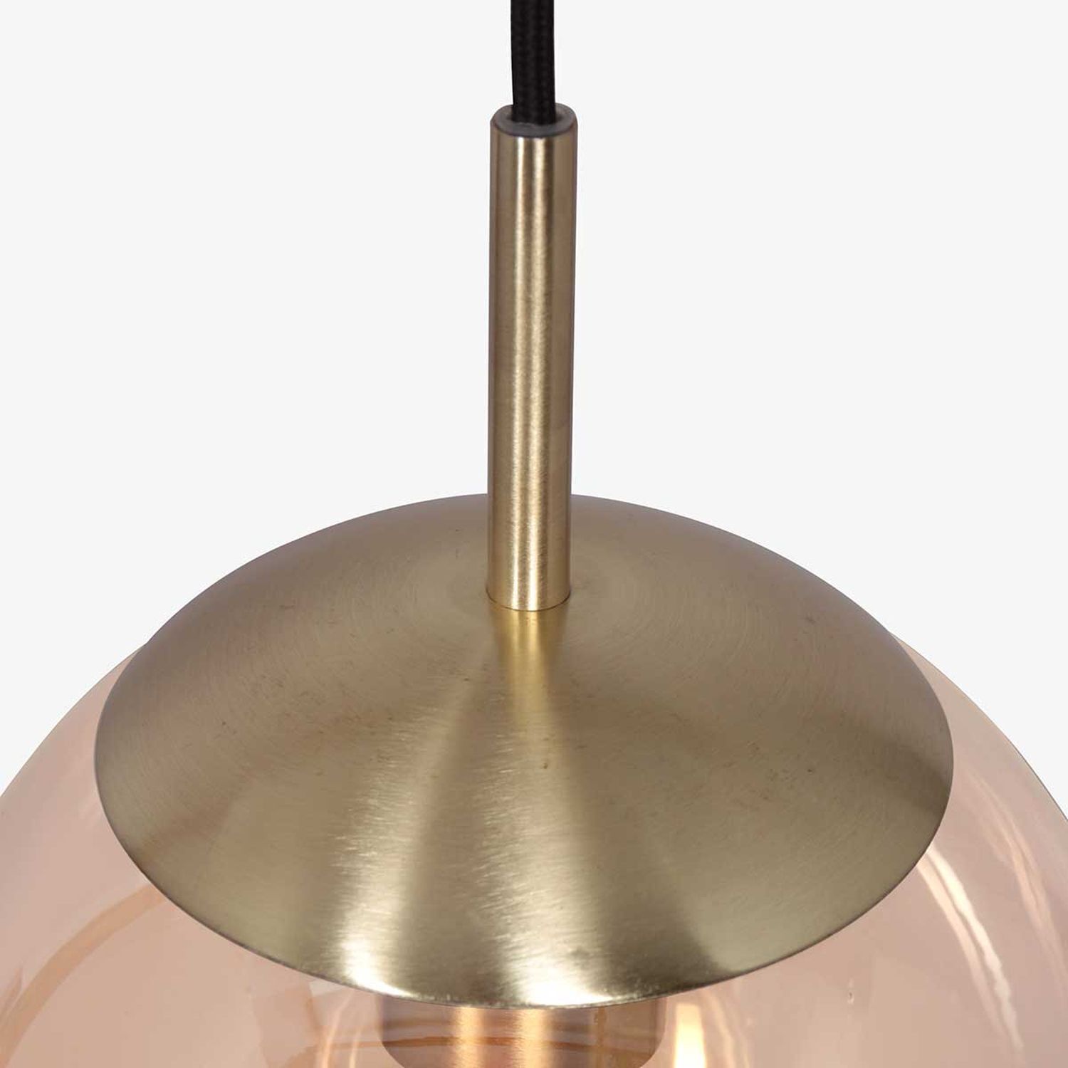 Stilvolle Hängelampe Schwarz Bernstein Messing Ø25 cm