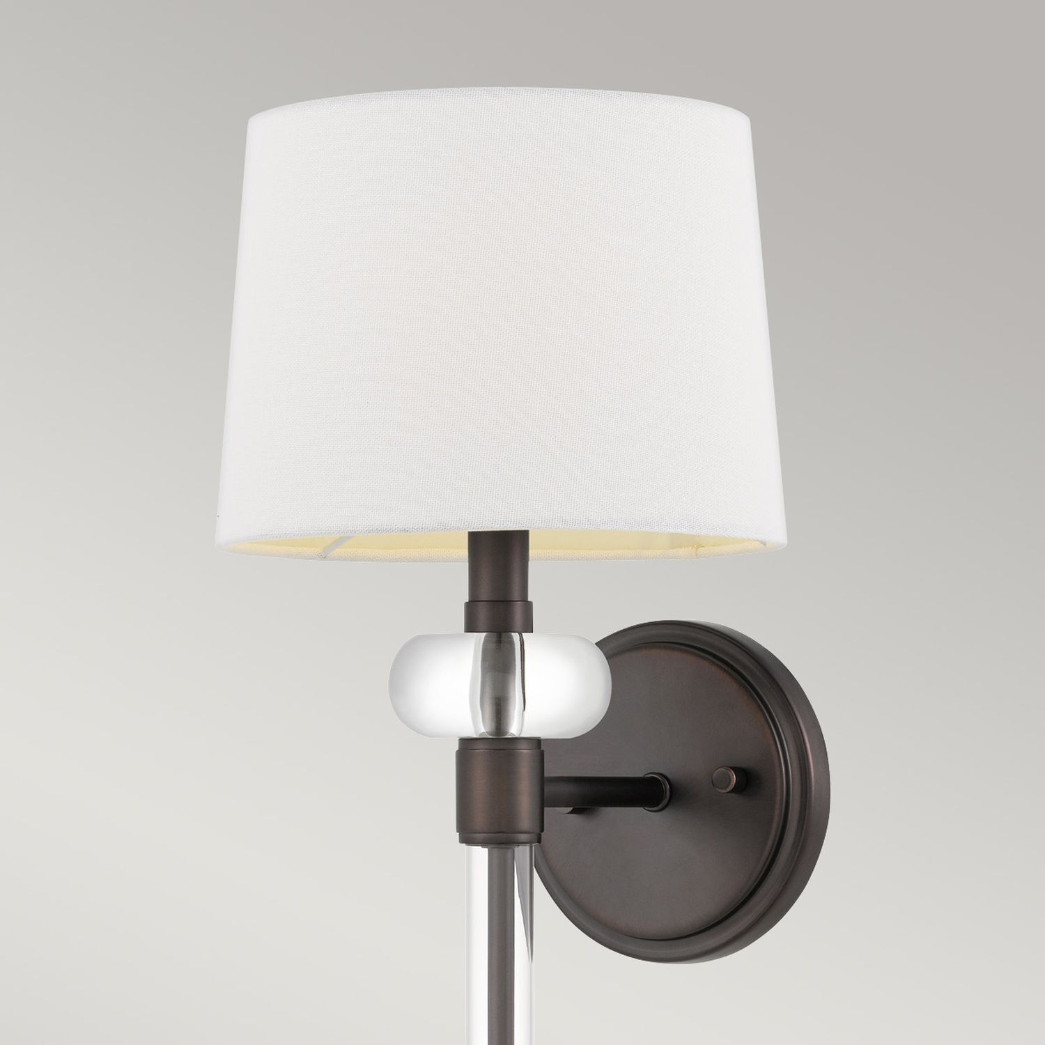 Wandlampe Stoff Metall 67,6 cm hoch Modern Bronze Antik Weiß