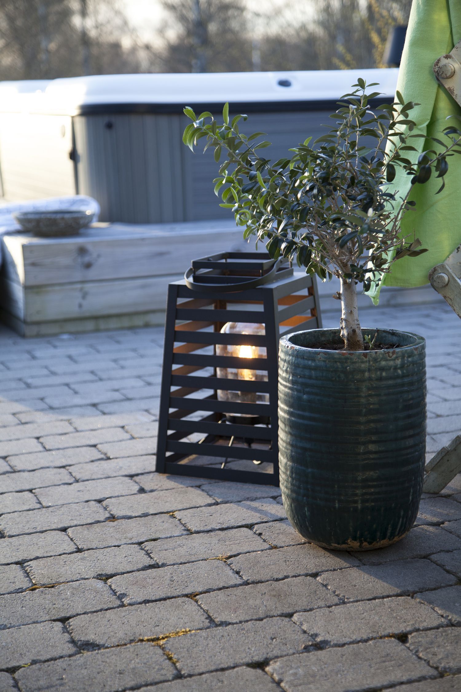 Pfad, Gehweg, Topfpflanze, Steinplatte, Straße