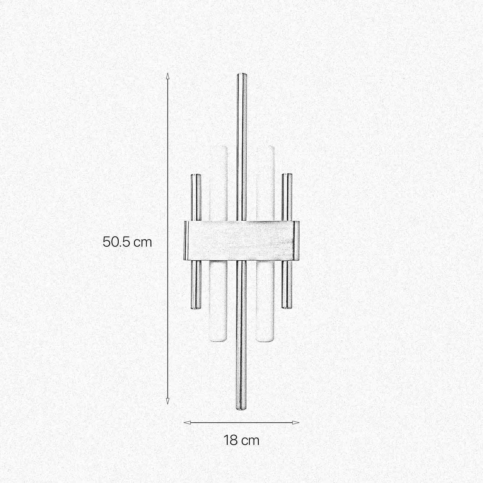 Wandleuchte Messing Art Déco für 2x S14d H: 50,5 cm