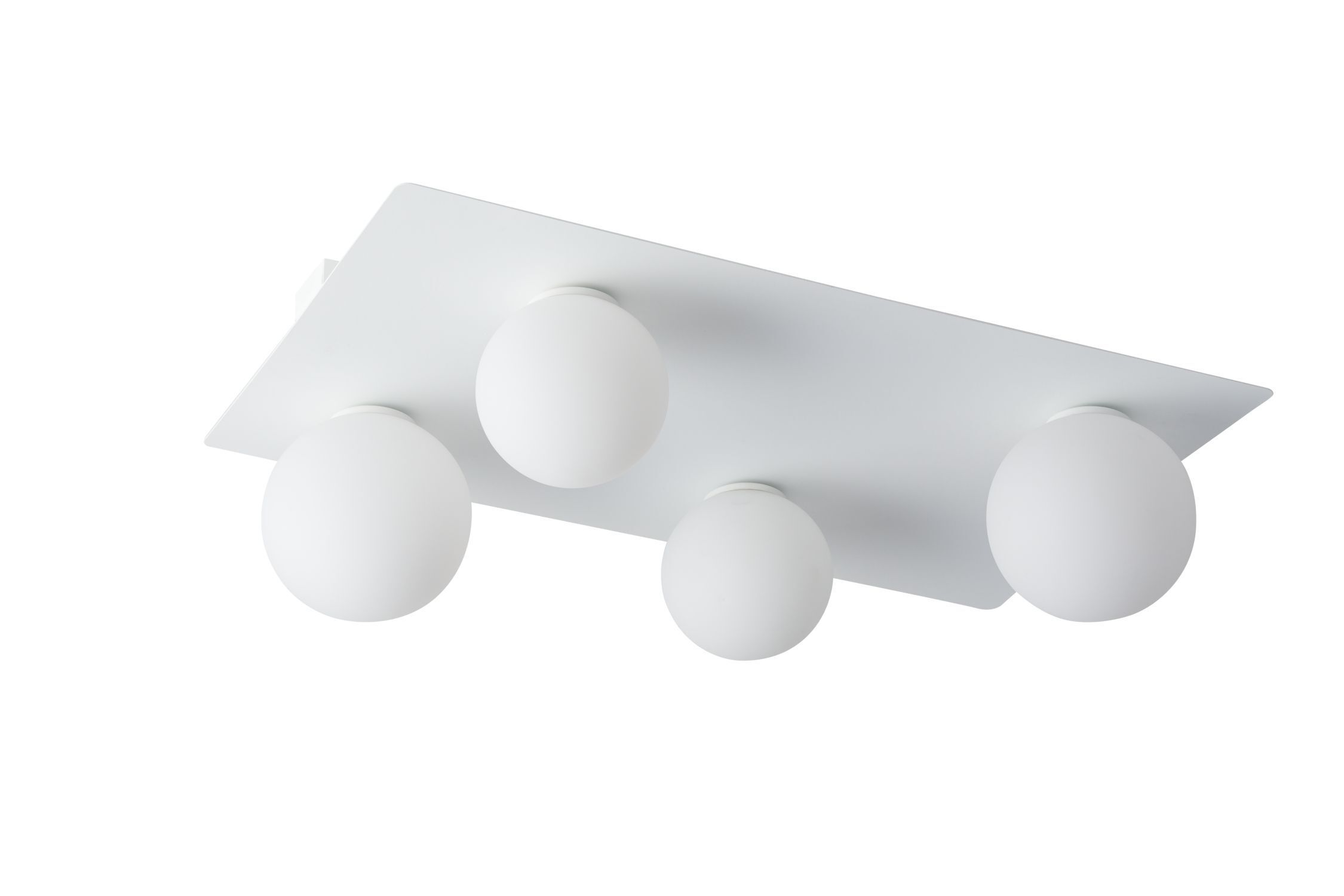 Deckenlampe Weiß Metall Glas wohnlich G9 L:62 cm Modern