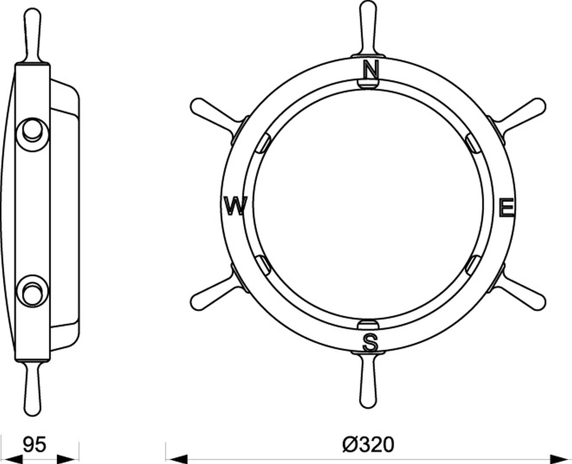 Maritime Wandlampe Messing Glas Flur Wohnzimmer