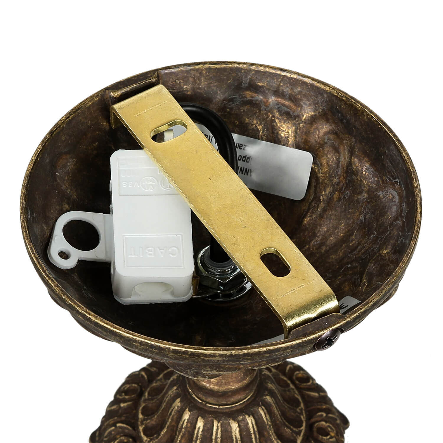 Deckenlampe Messing Glas Jugendstil Handarbeit edel Bronze