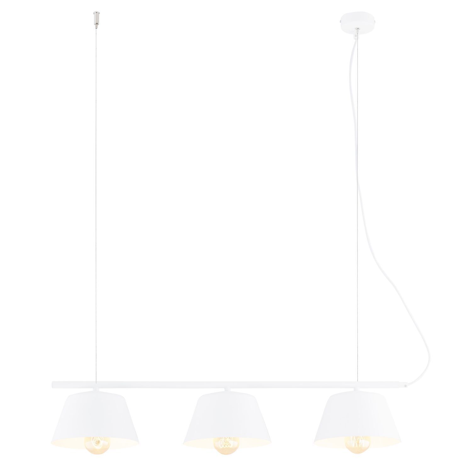 Hängelampe Weiß Metall E27 3-flammig B: 82 cm Modern
