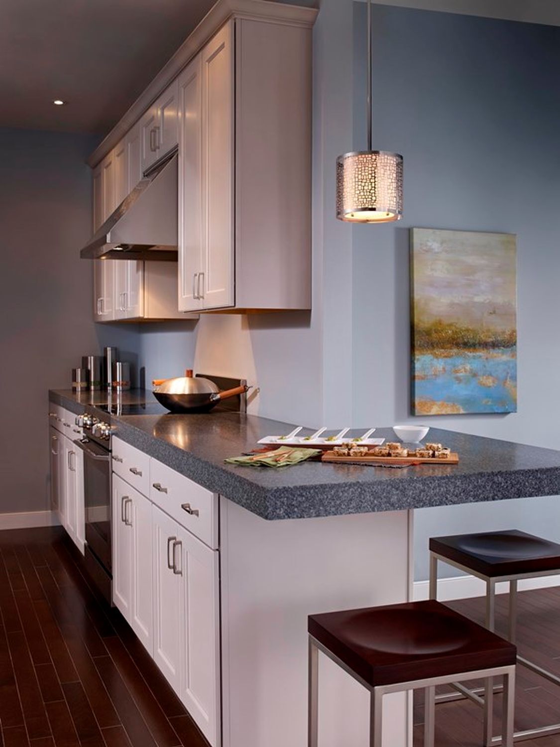 Design Pendelleuchte VEINE Chrom Ø20cm verstellbar Drinnen, Innenarchitektur, Küche, Kücheninsel