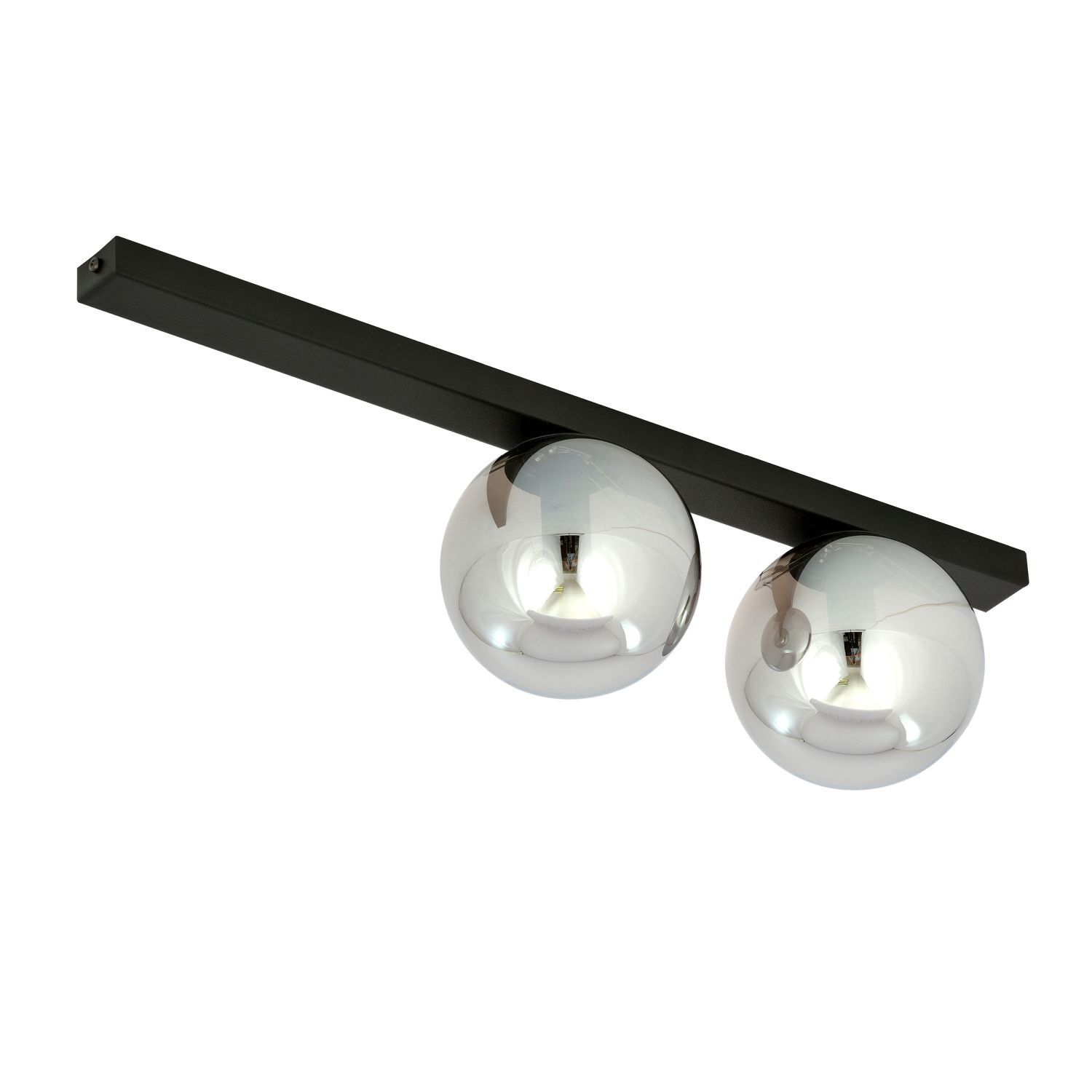 Deckenleuchte Rauchglas Metall L: 60 cm E14 2-flammig