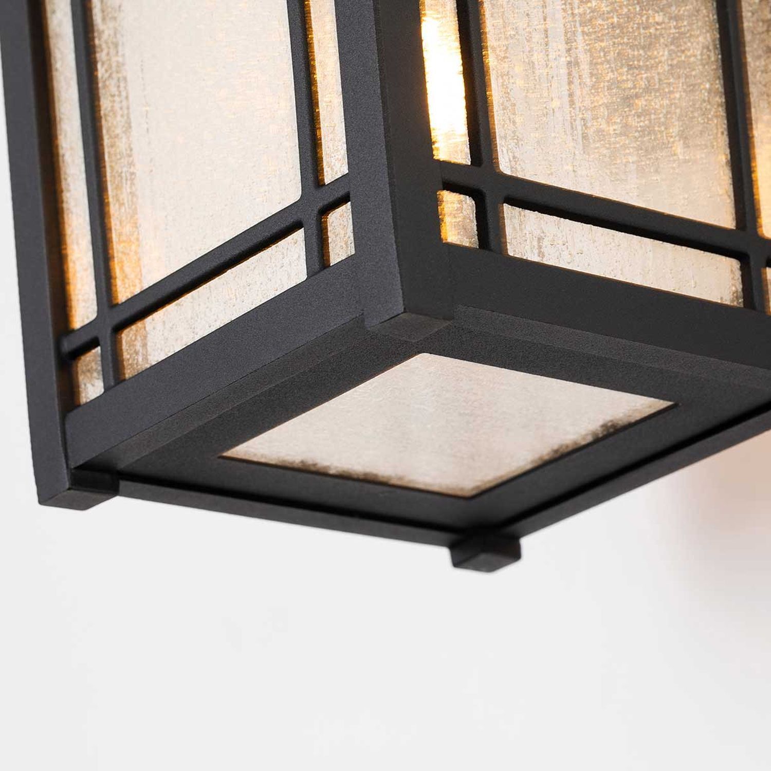 Außenwandlampe Rustikal H: 32,6 cm IP44 Schwarz