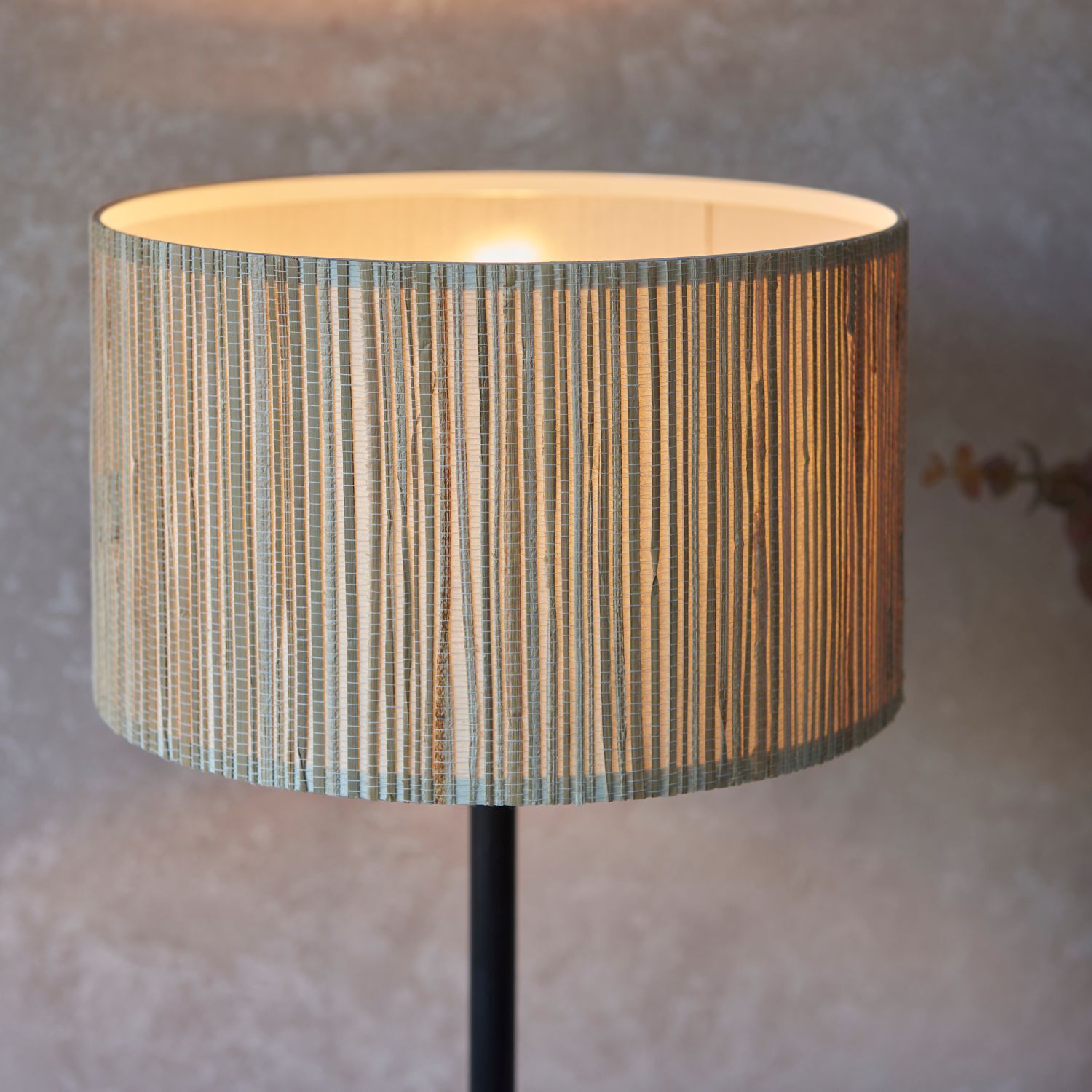 Tischleuchte E27 41 cm hoch Seegras Metall Modern Boho