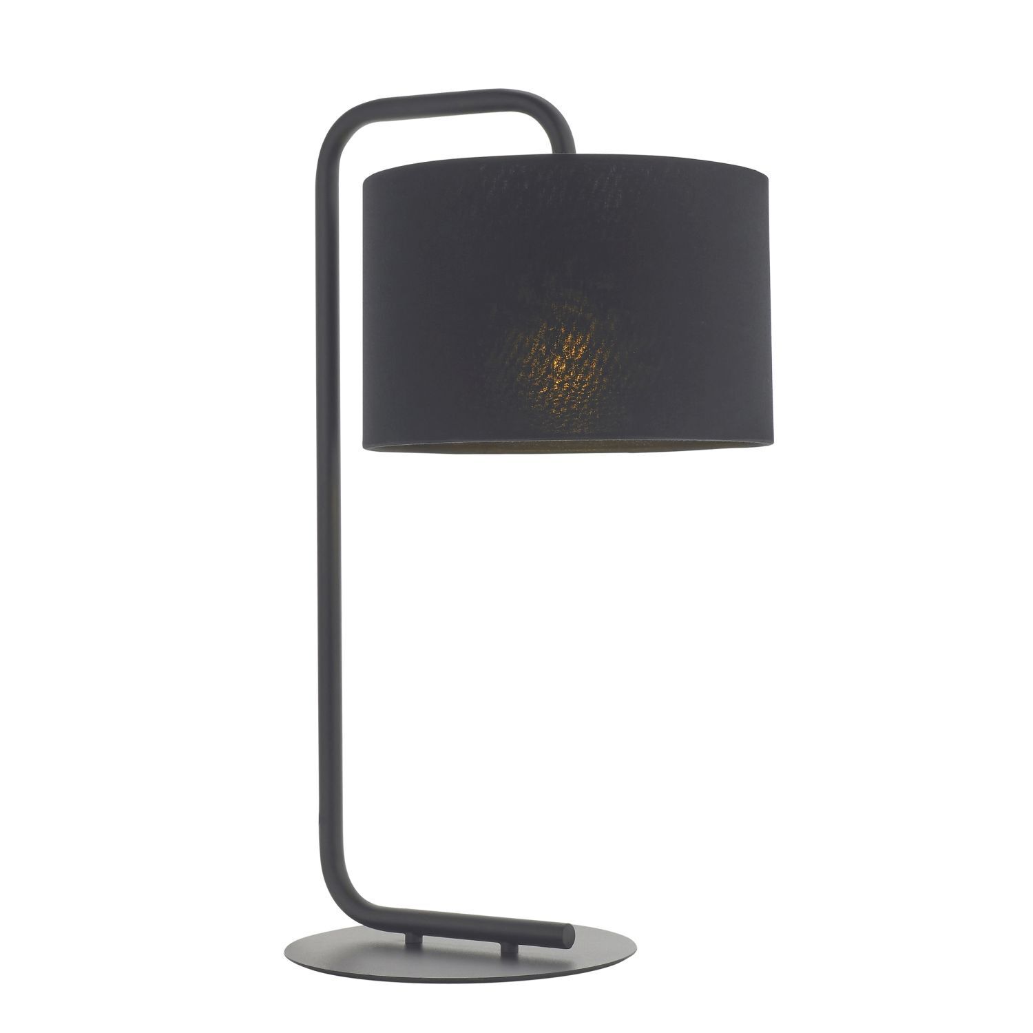 Tischleuchte Schwarz Stoff Metall 50 cm Modern E27