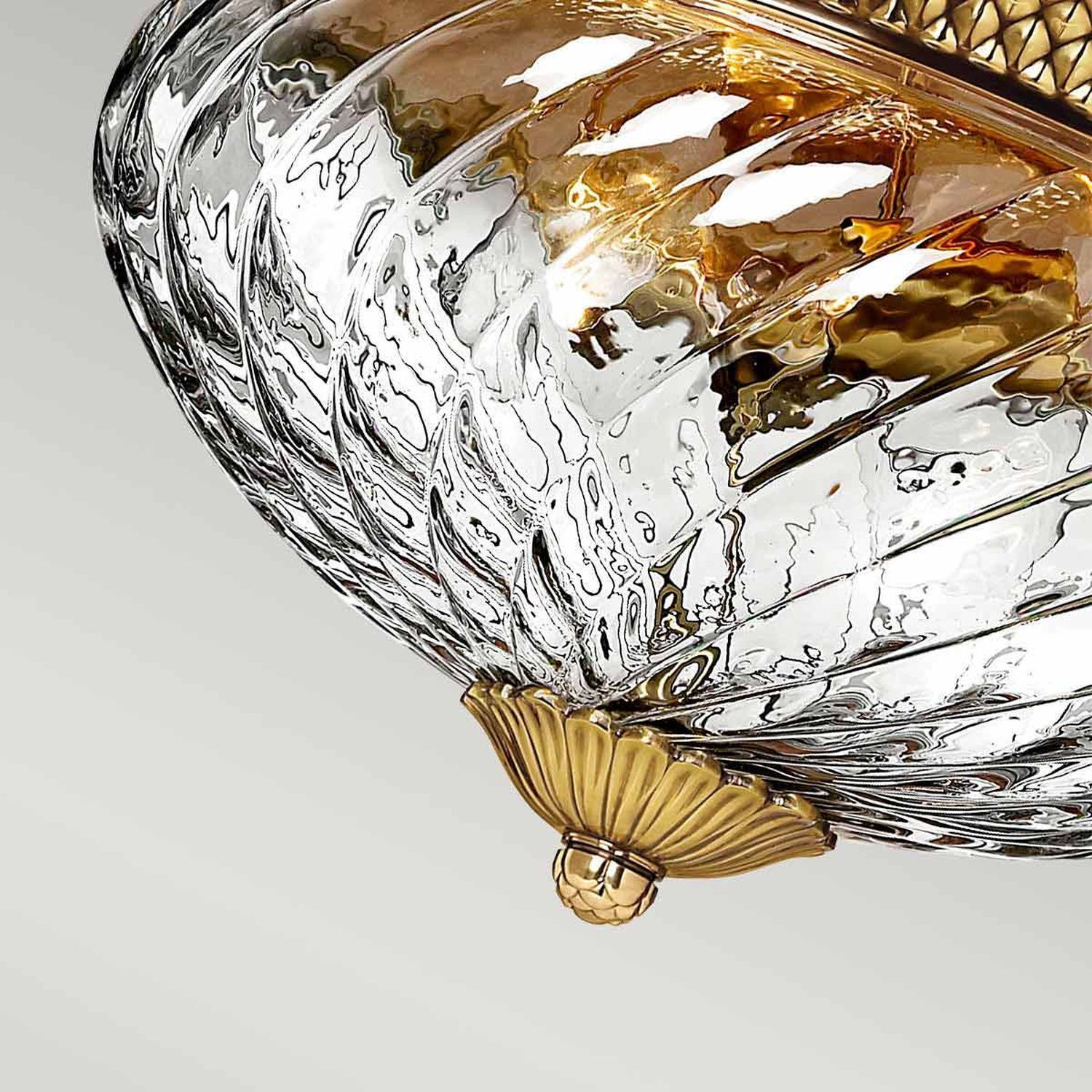 Glaslampe, Kristall, Kronleuchter, Goldakzente, Wand- oder Deckenleuchte