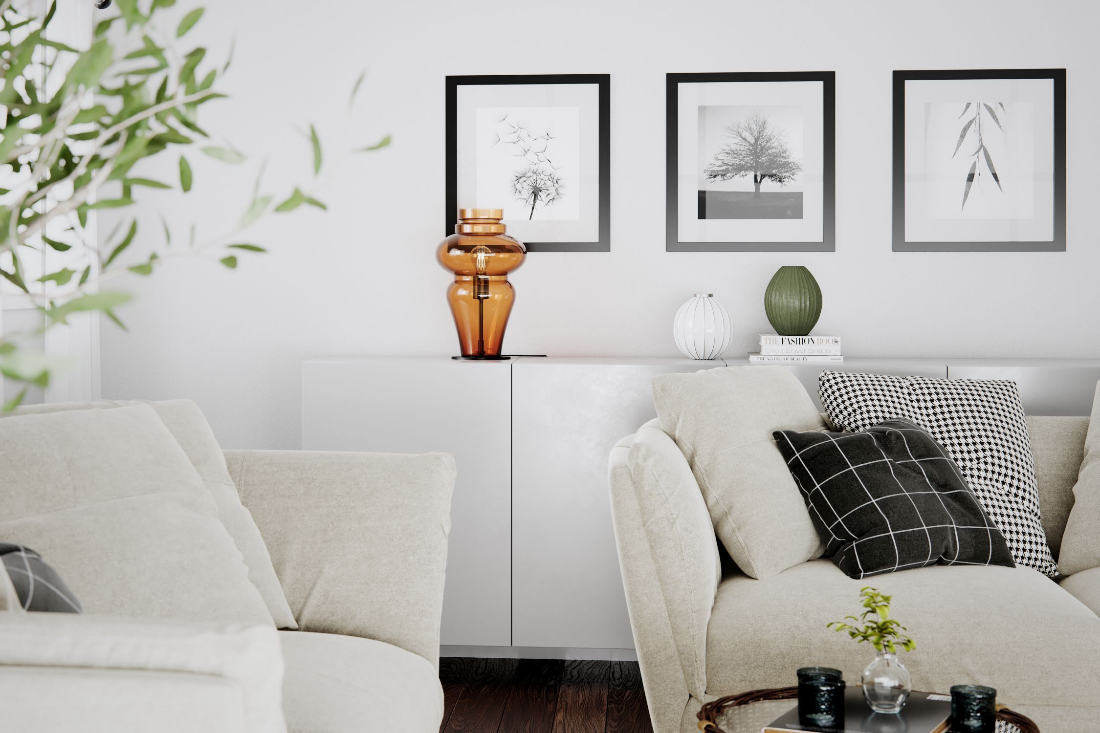 Tischlampe Rauchglas Metall 40,6 cm hoch E27 Vintage Design Kissen, Dekoration für Zuhause, Wohnzimmer, Couch, Innenarchitektur