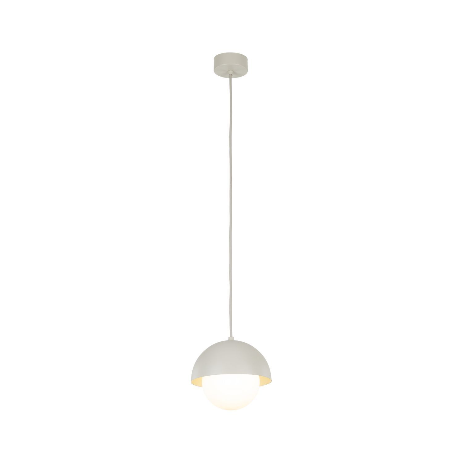 Hängeleuchte Glas Metall Ø 17 cm Beige Weiß G9 Kugel Schirm
