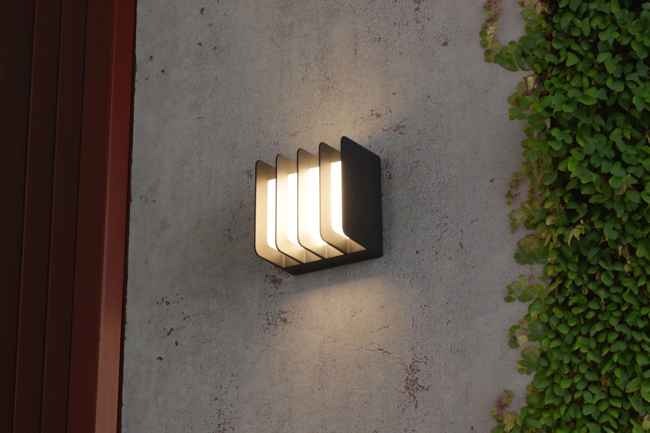 LED Außenwandlampe Schwarz 3000 K IP54 dekorativ Modern Leuchte