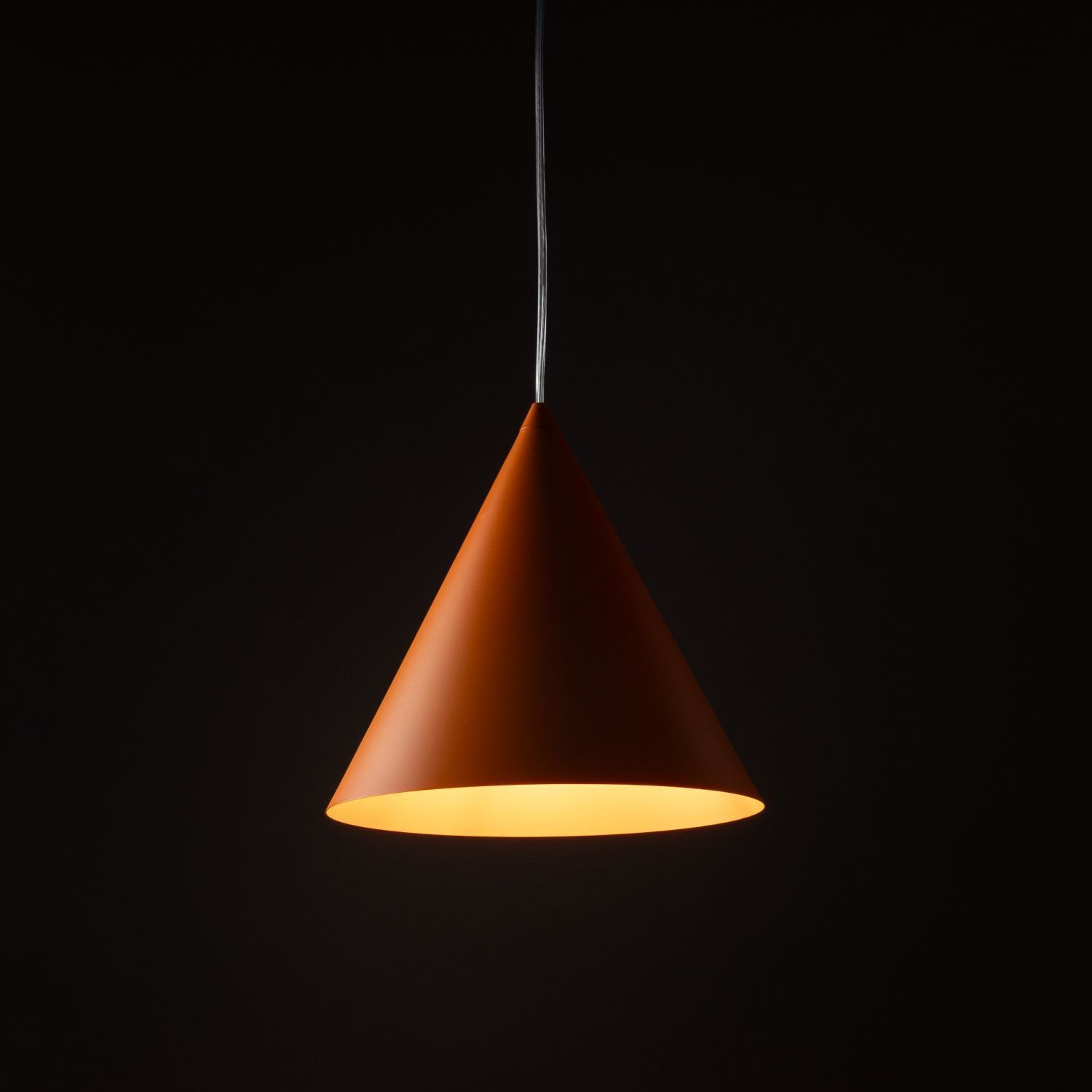 Pendelleuchte Metall Ø 25 cm H: 160 cm verstellbar Orange E27