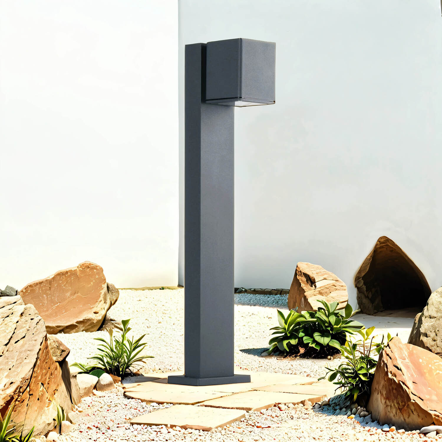 DOPO LIGHTING Gartenlampe AVON, Anthrazit – Höhe 50 Cm, E27 Fassung, IP65, Aluminium, Für Wege & Terrassen