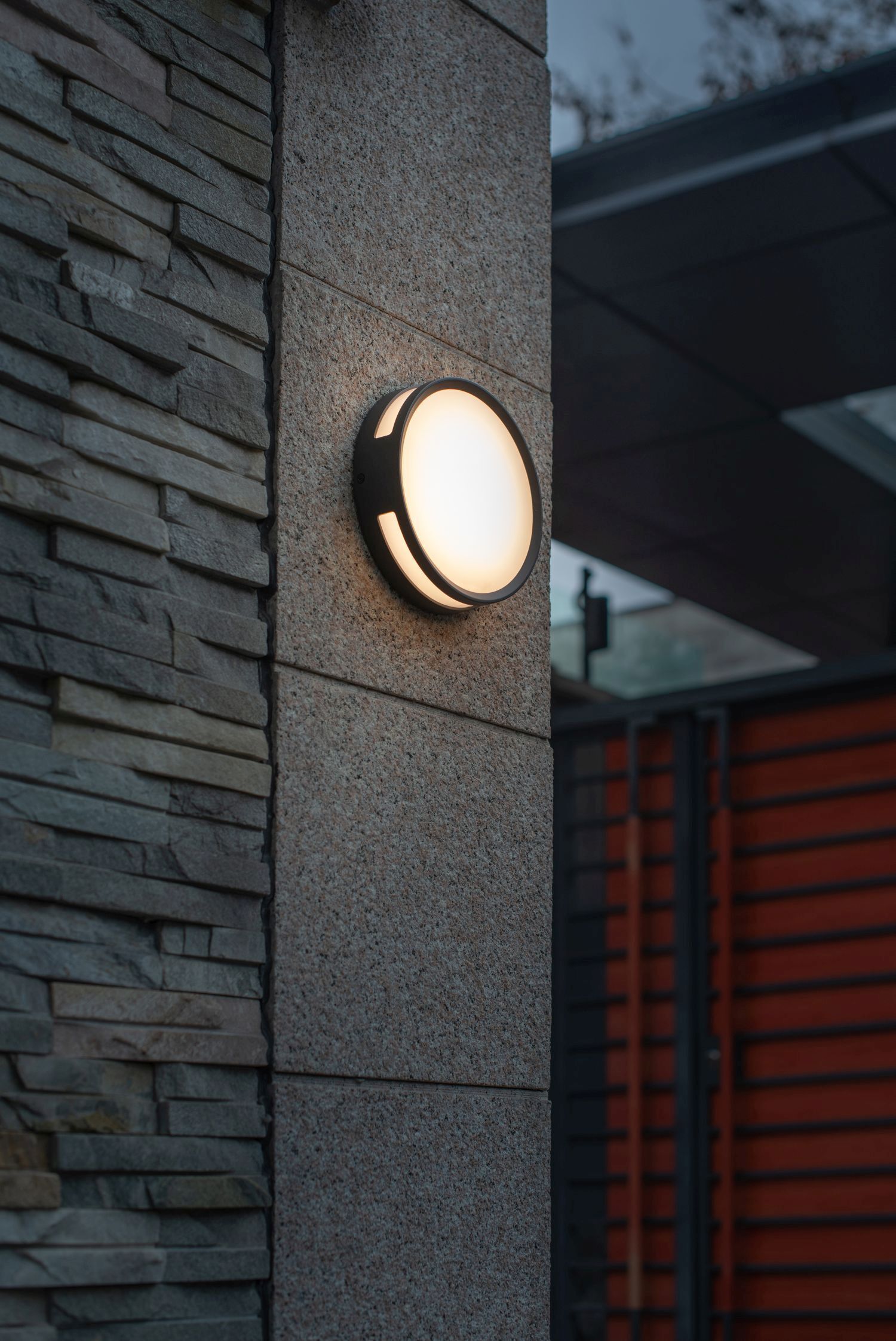 LED Außenwandlampe Aluminium rund Ø18,3 cm IP54 3000 K Beleuchtung, Fenster