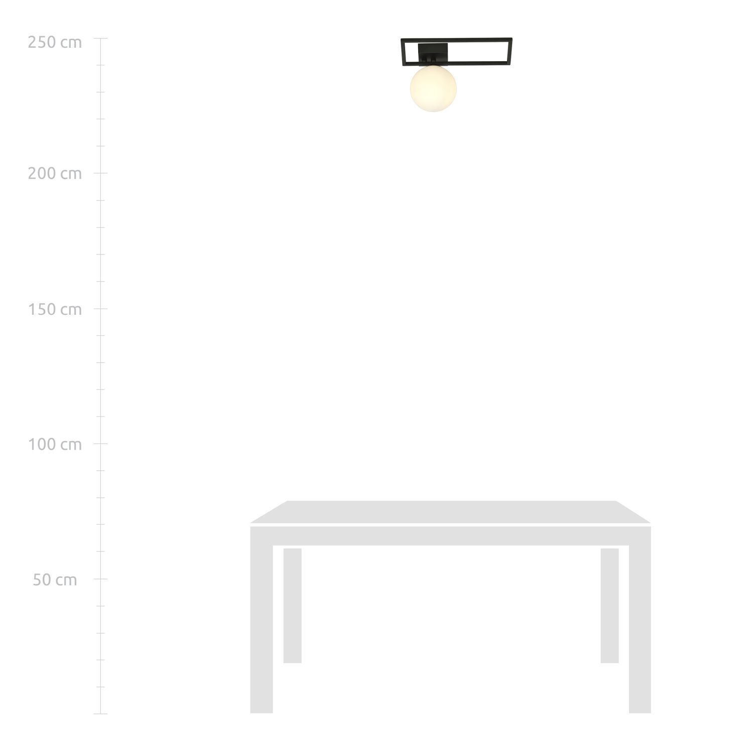 Deckenleuchte Schwarz Weiß E14 30 cm Kugelschirm Glas Metall