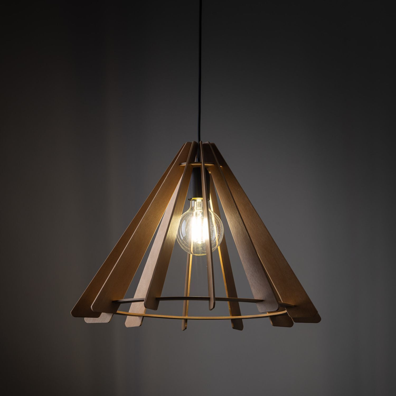 Hängeleuchte Holz E27 Ø 50 cm H: max. 160 cm verstellbar