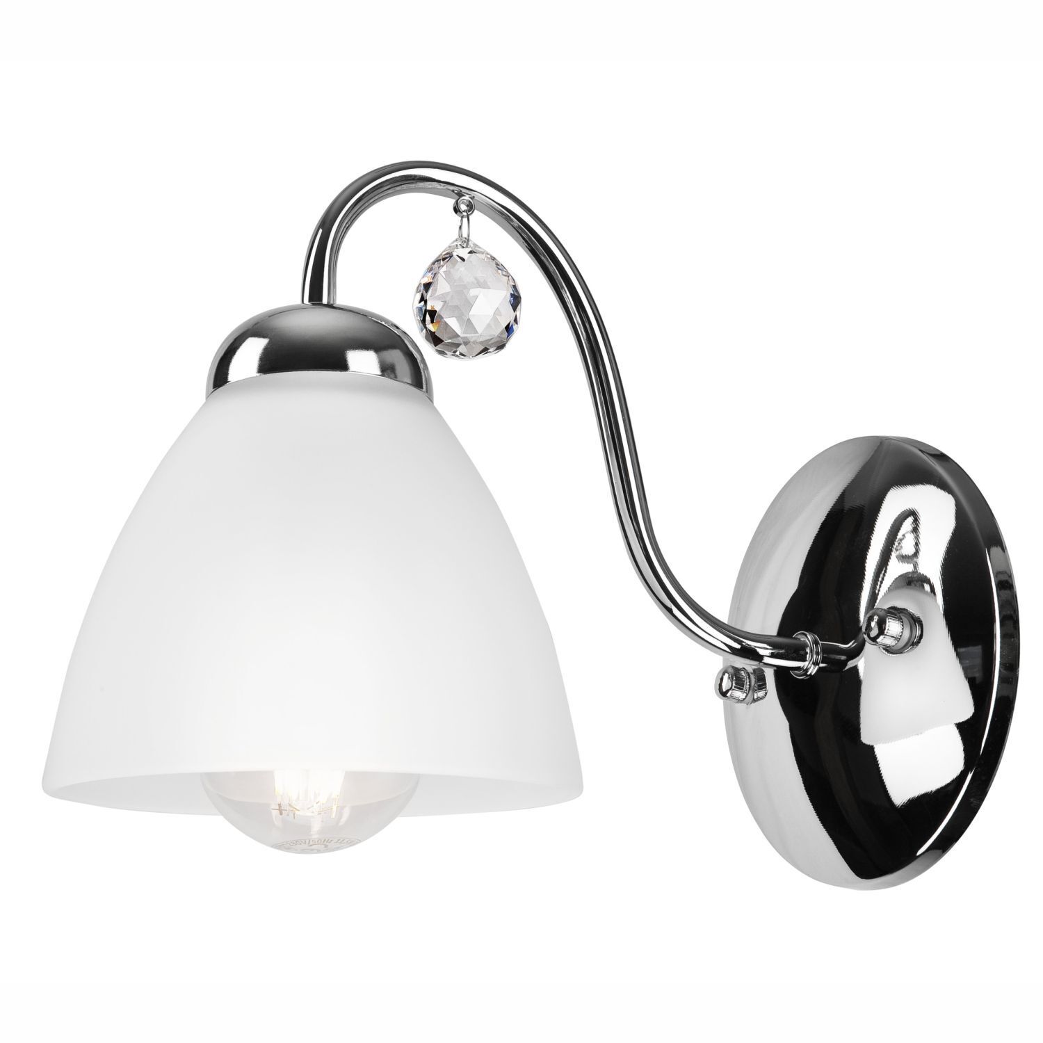 Blendarme Wandlampe in Chrom Metall Glas E27 gemütlich Leuchte, Lampe