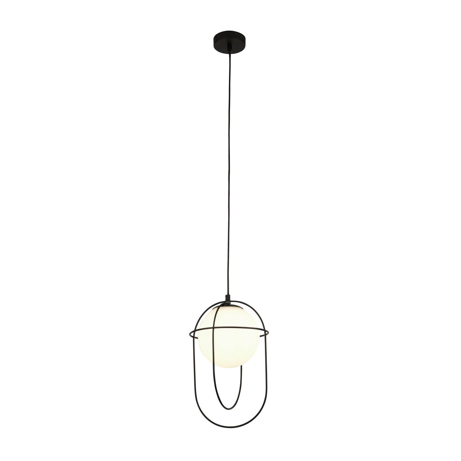 Hängeleuchte Schwarz Weiß E27 Glas Metall Modern TRISTAN