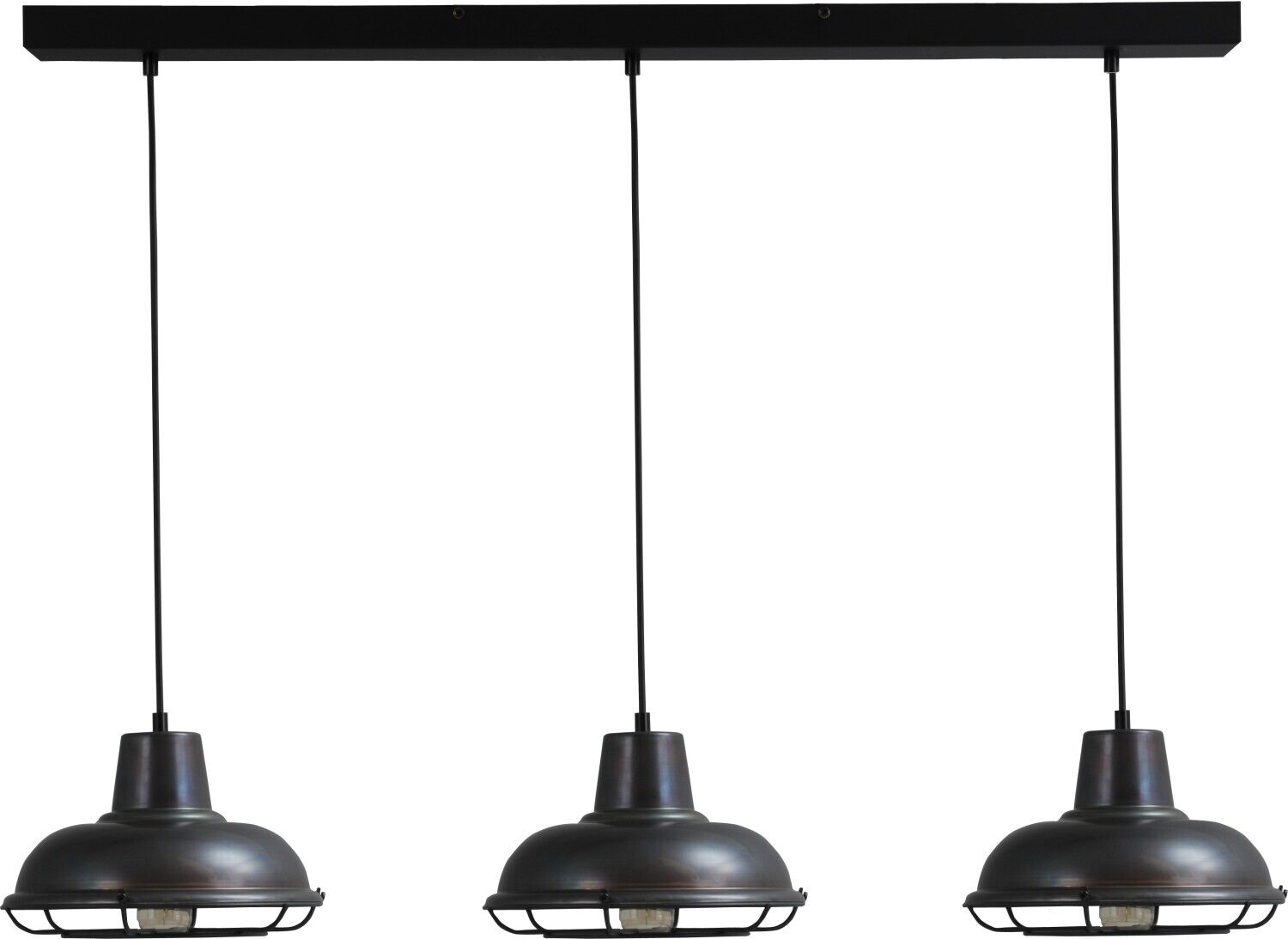 Vintage Pendelleuchte Küchenlampe in Schwarz Roter Metall Optik