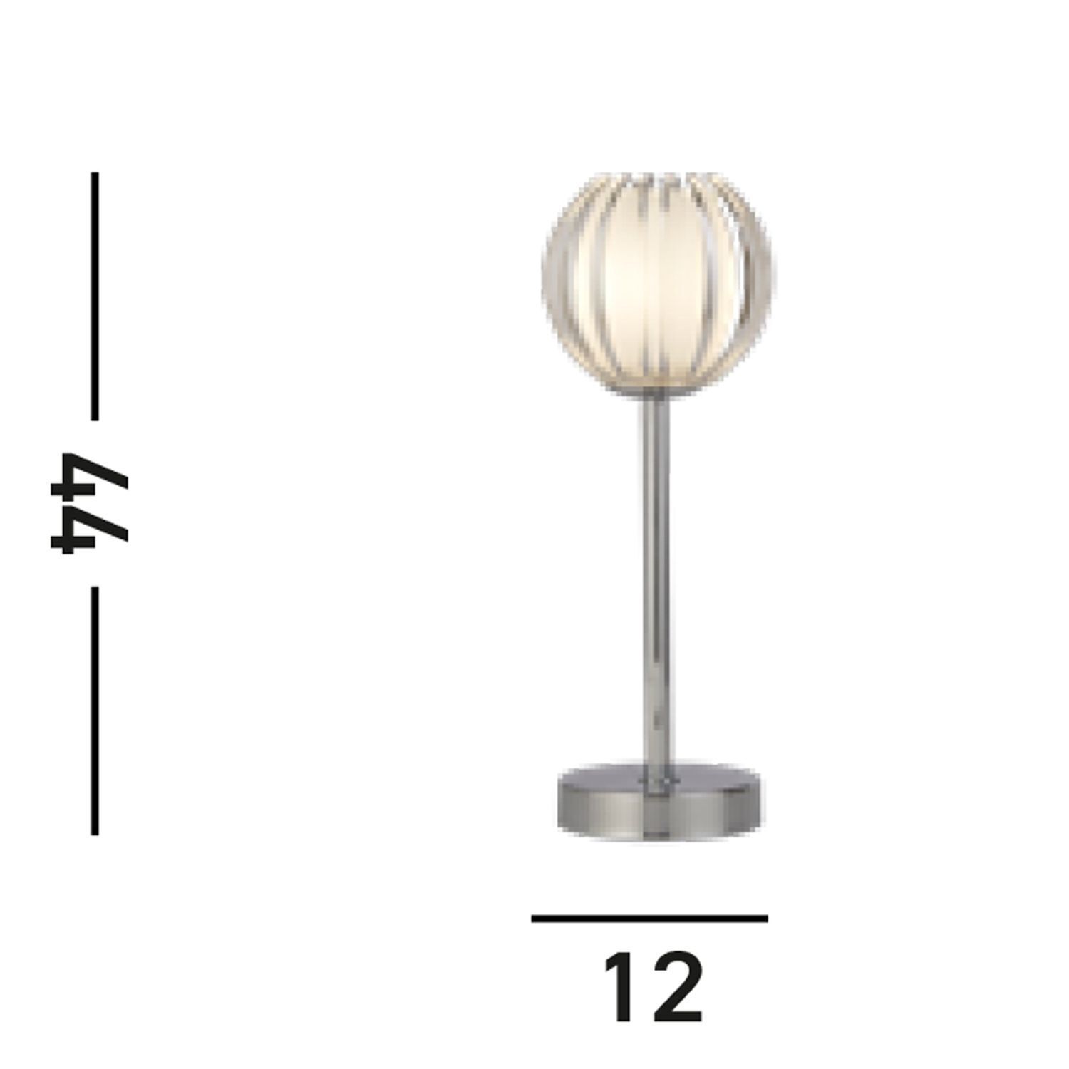 Dekorative Tischlampe Glas Metall G9 33 cm klein Chrom
