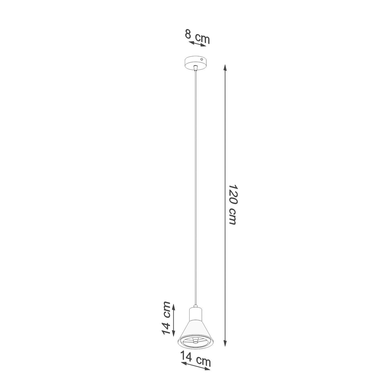 Hängelampe Metall Ø 14 cm Weiß ES111 Retro Design
