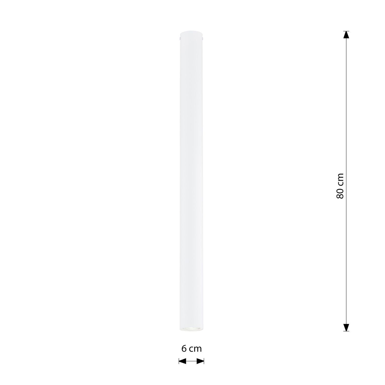 Deckenspot Metall XXL 80 cm hoch B: 6 cm Aufputz Weiß GU10