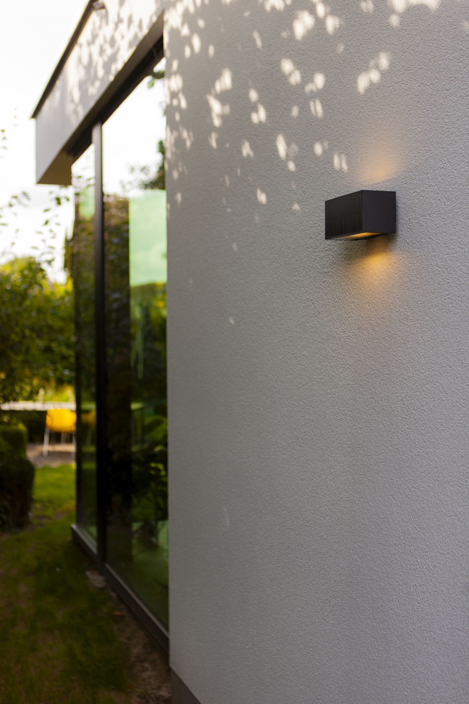 LED Solar Wandleuchte Bewegungssensor Anthrazit 3000 K