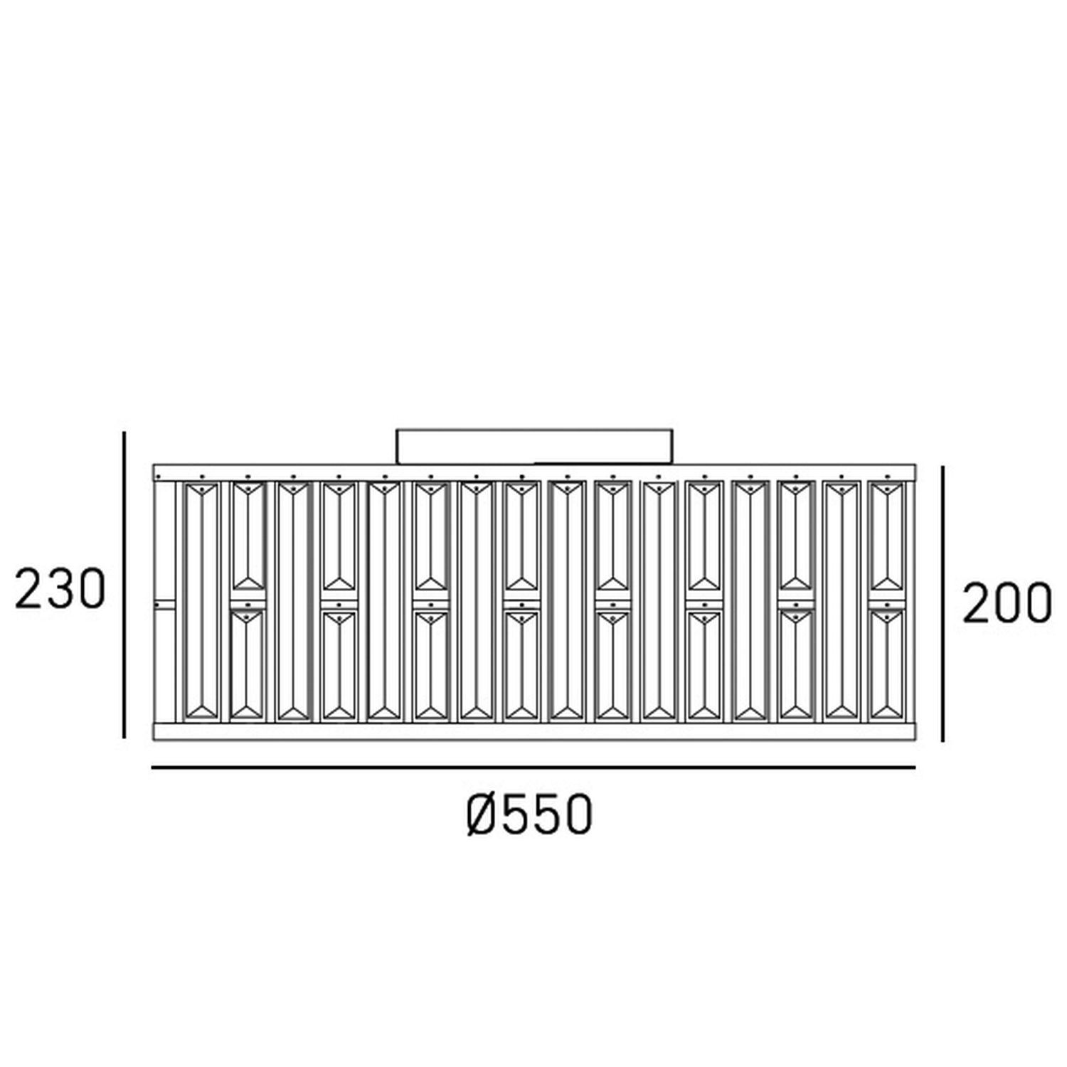 Deckenleuchte Kristall Metall D: 55 cm rund blendarm E27 Tor, Diagramm, Handlung