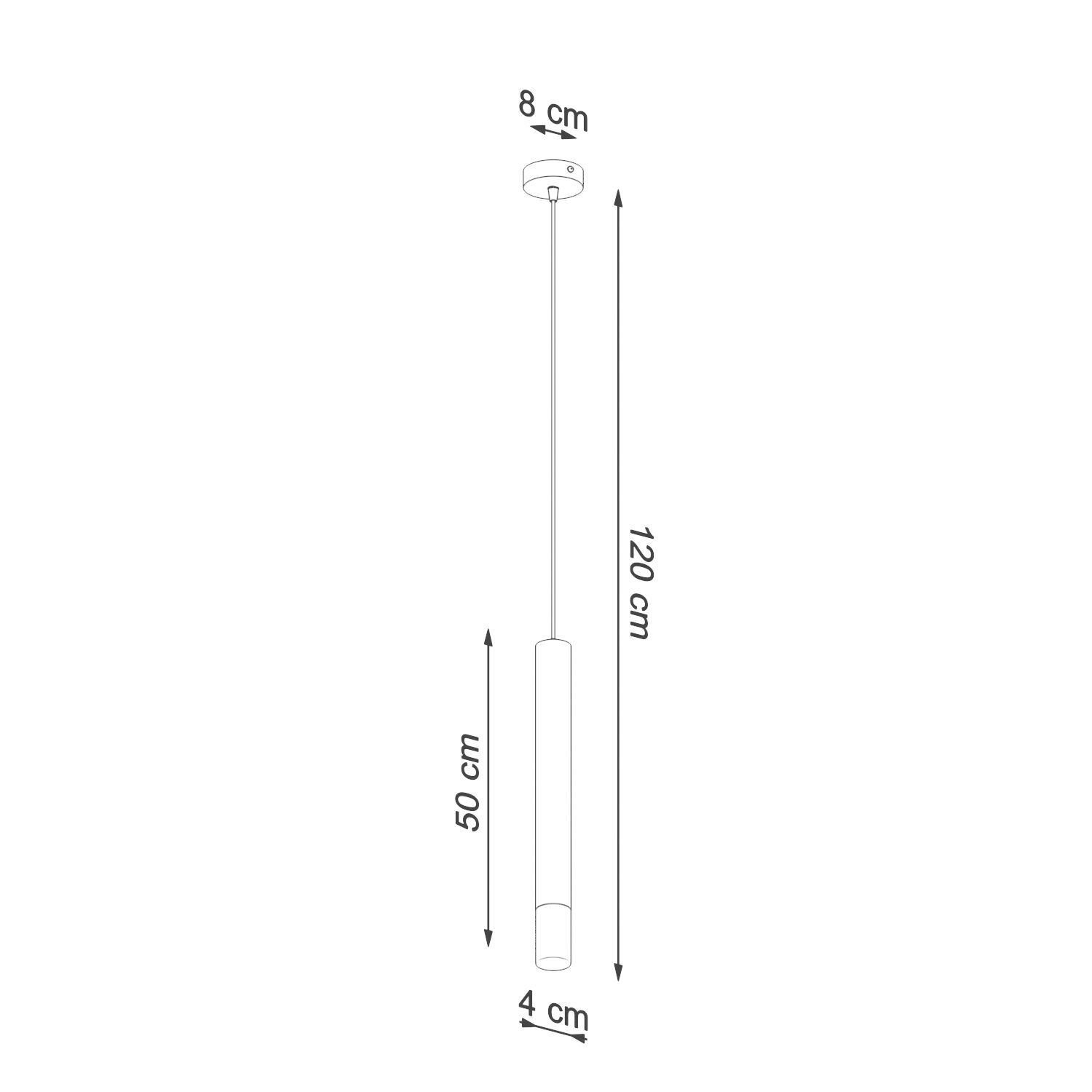 Hängelampe schmal Ø 4 cm Metall Glas G9 Zylinder Modern