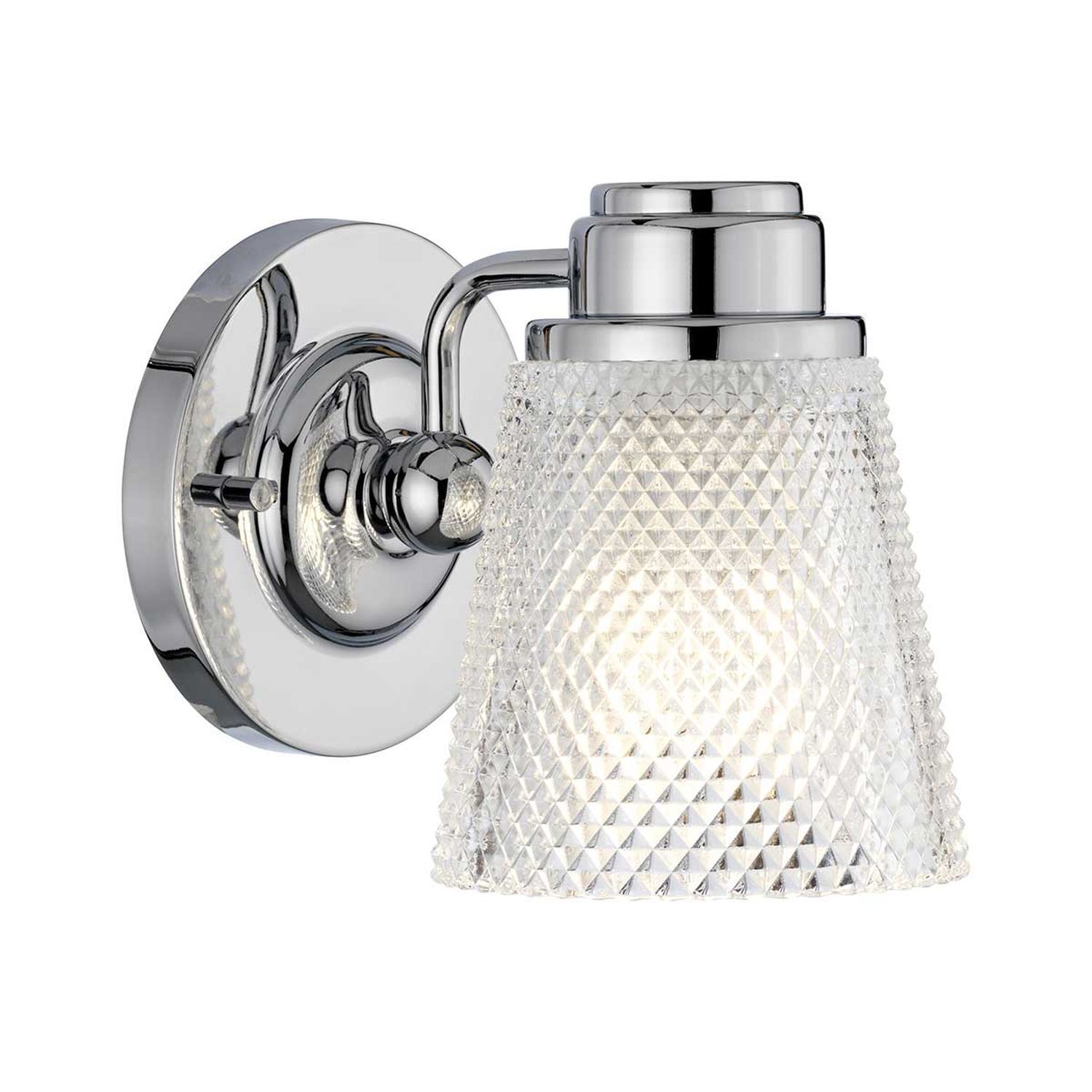 Badezimmerlampe Wand mit LED G9 IP44 16 cm hoch Metall Glas