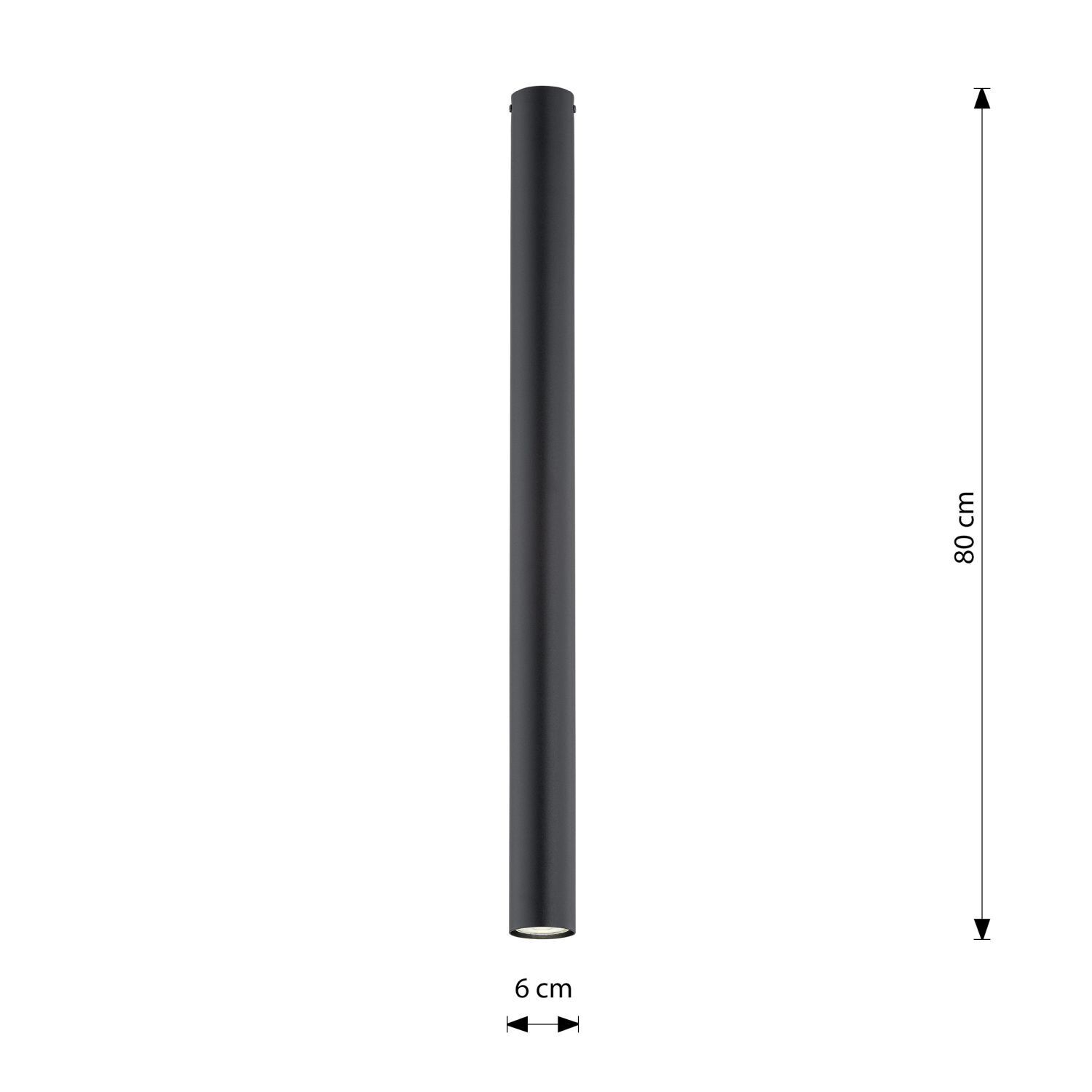 Aufputz Deckenlampe Metall XXL H: 80 cm D: 6 cm GU10 Schwarz