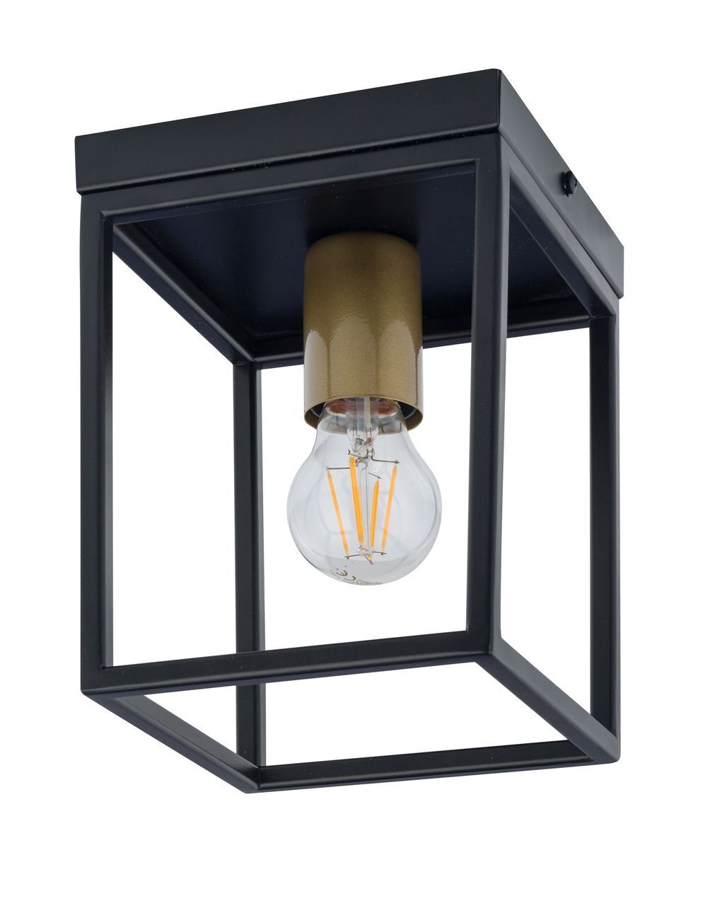Schwarze Deckenleuchte Gold Akzent H:21 cm dekorativ