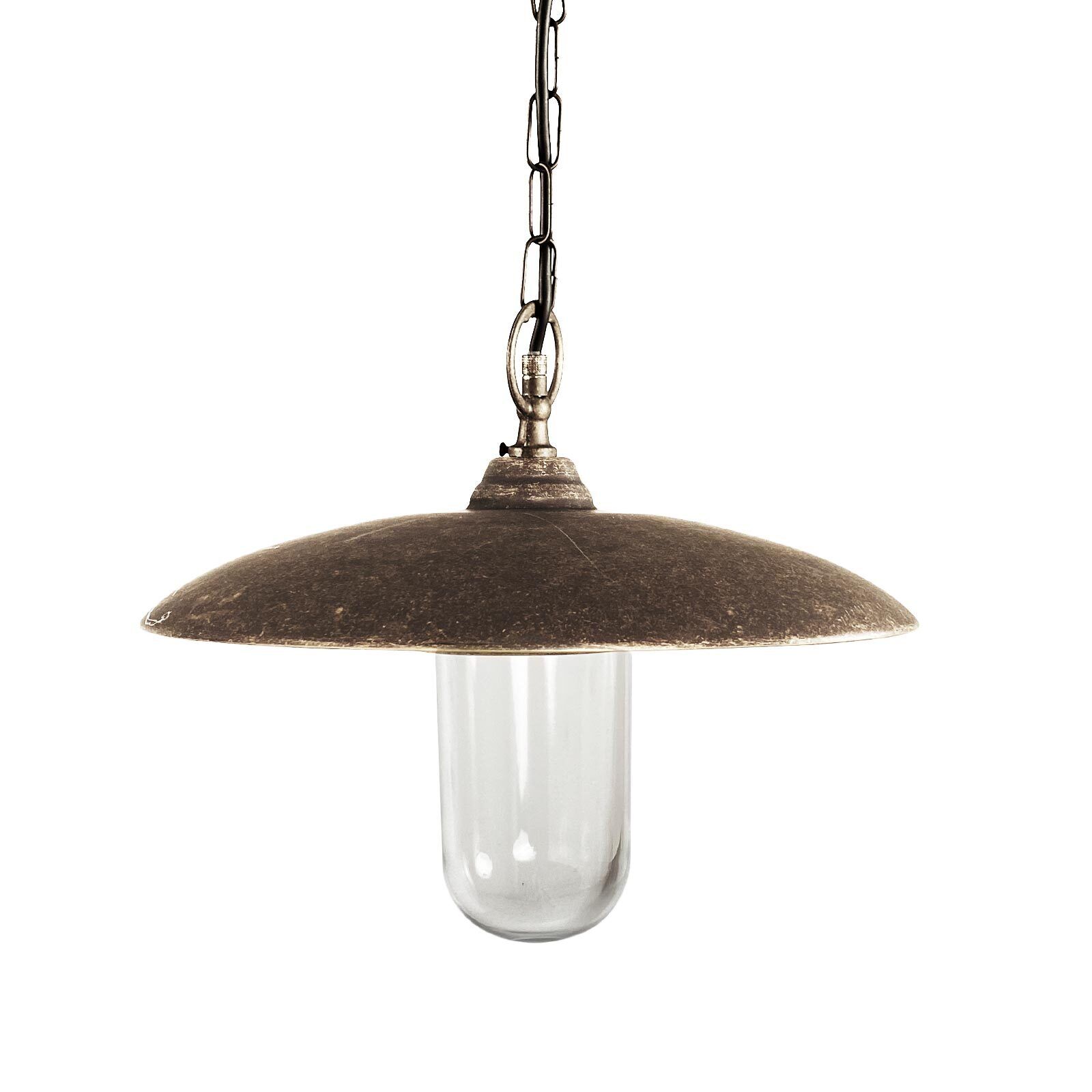 Außenlampe hängend IP44 E27 Ø 30,5 cm Echt-Messing