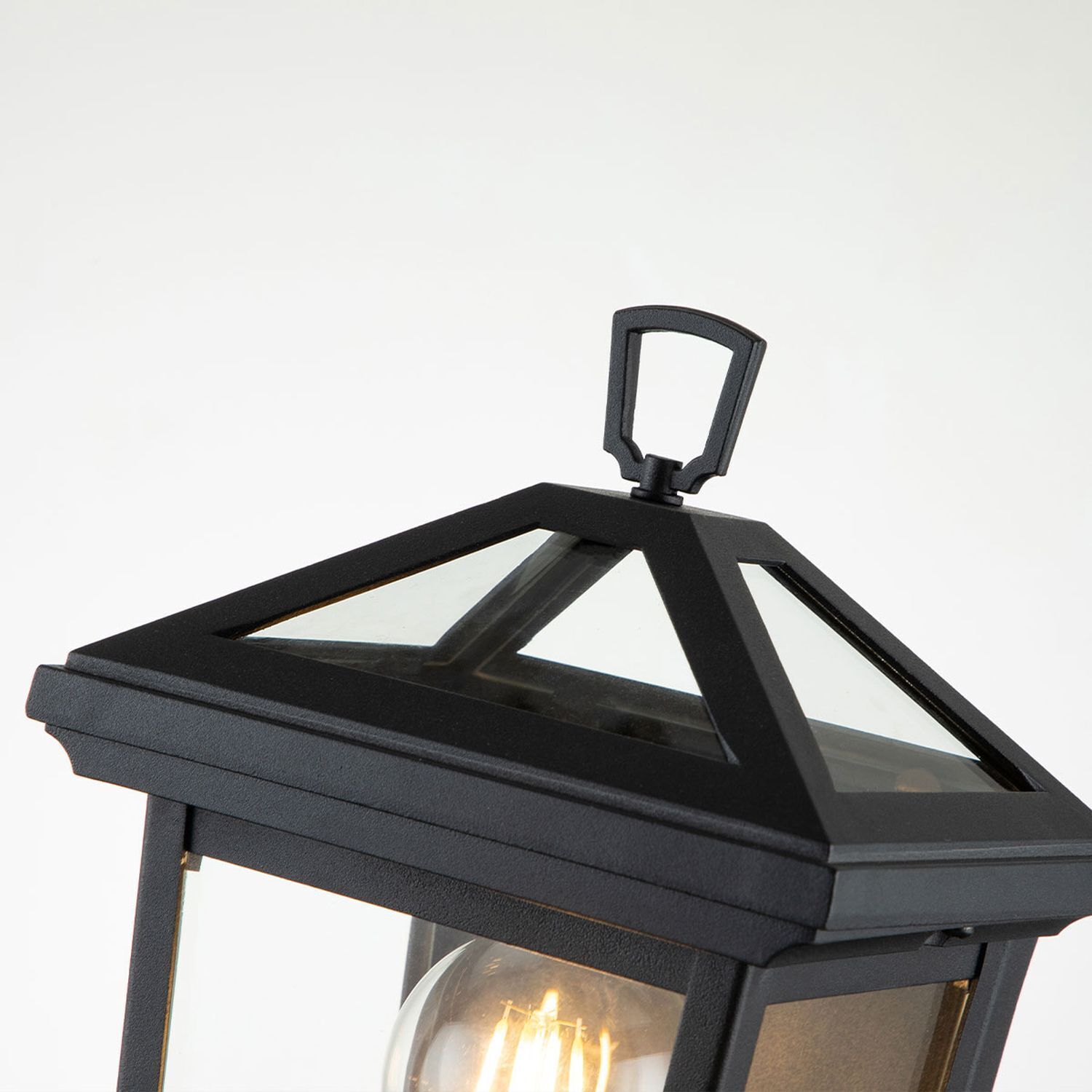 Wandlampe außen Aluminium Glas H: 30 cm IP44 Schwarz