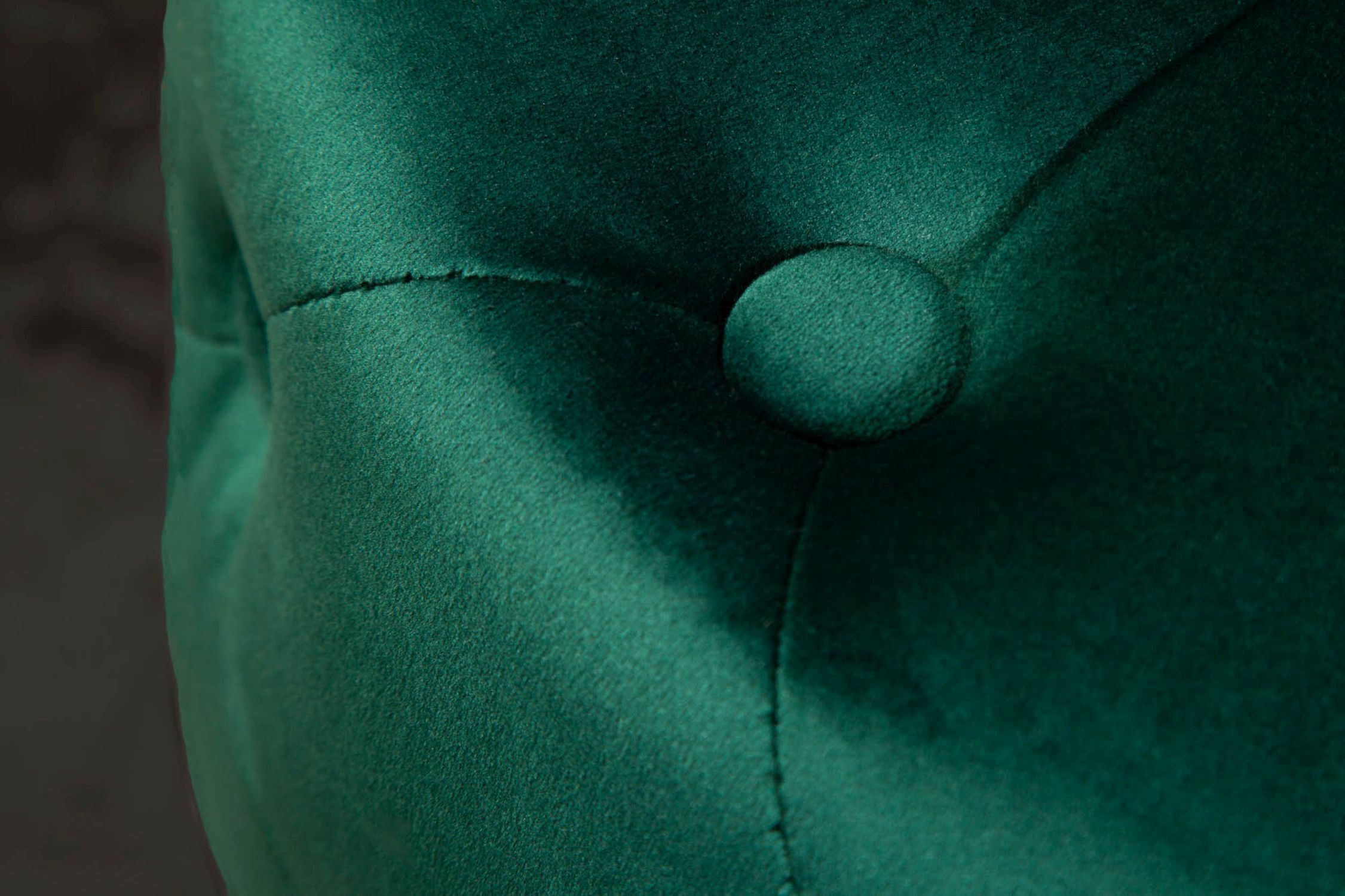 Pouf Grün Gold Samtbezug Ø 37 cm klein Chesterfield