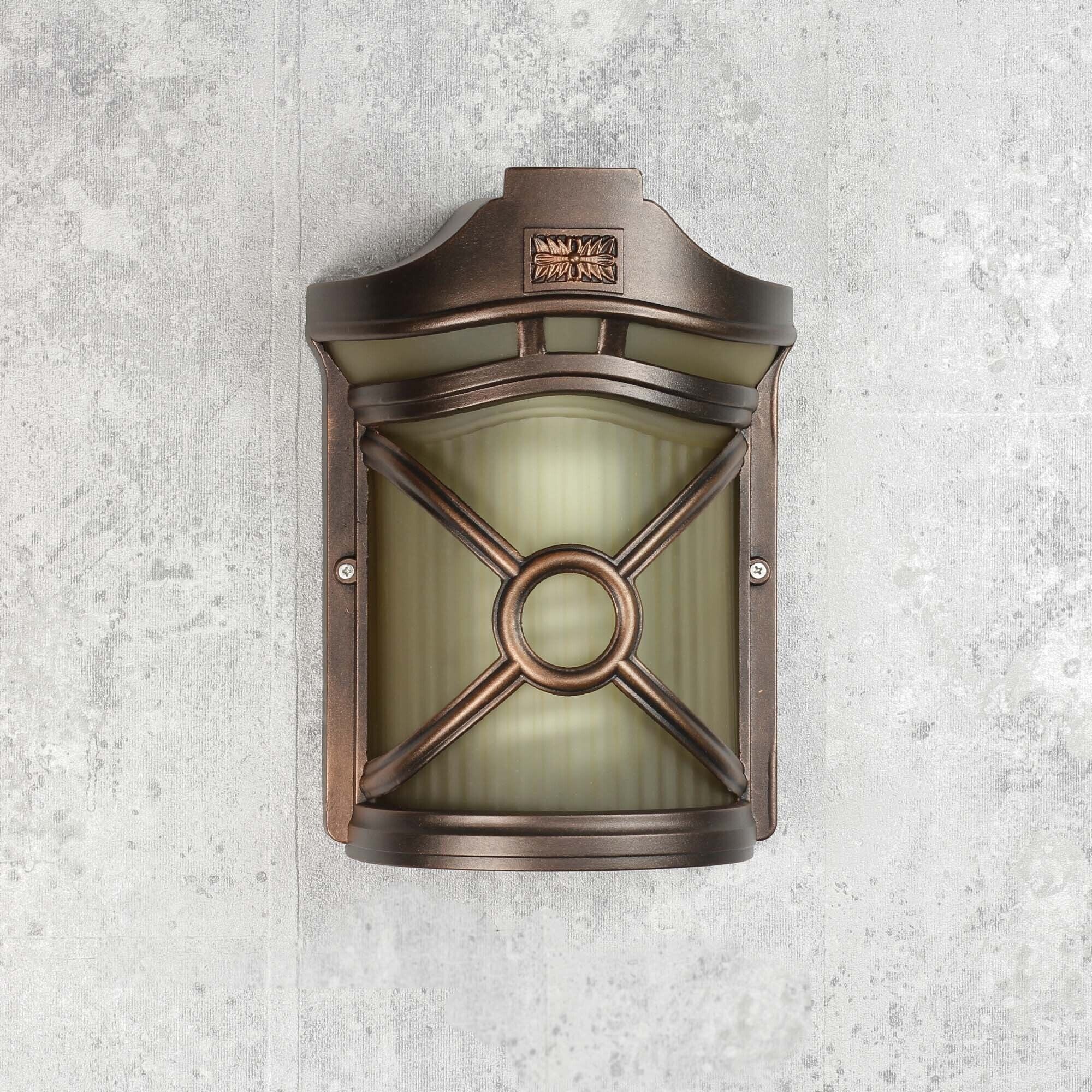 Rustikale Außen Wandleuchte Braun Antik Riffelglas Rustikale Außen Wandleuchte Braun Antik Riffelglas