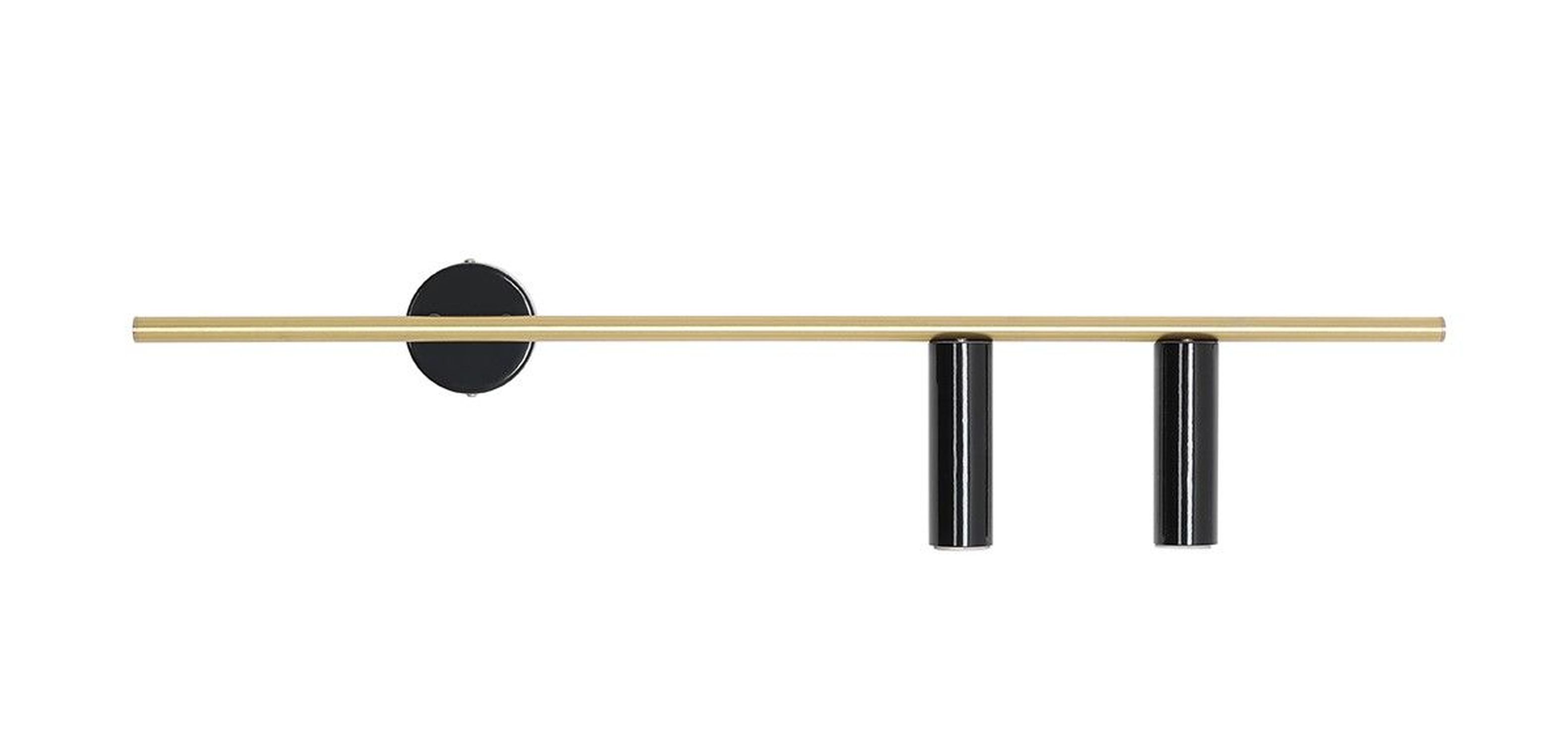 Elegante Wandleuchte Metall in Messing Schwarz H:17 cm