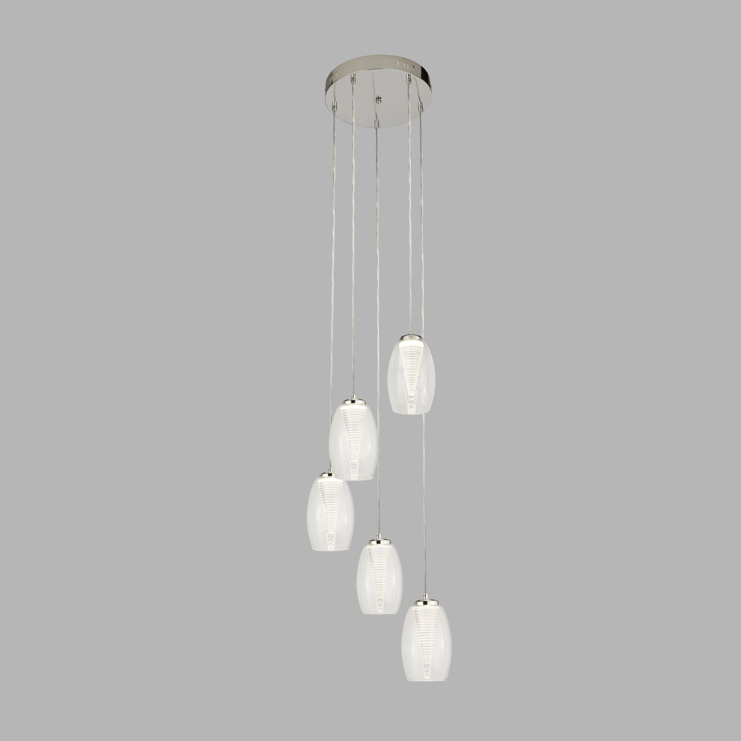 LED Hängelampe Glas 5-flammig H: max. 150 cm verstellbar