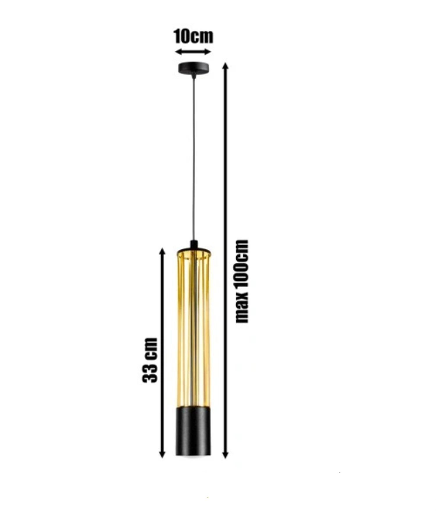 Hängelampe Metall GU10 Ø10 cm rund Schwarz Gold