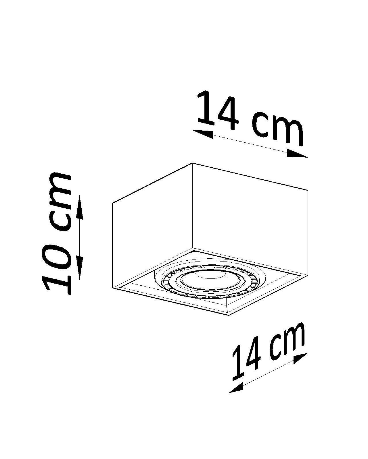 Spot Lampe Holz quadratisch B: 14 cm klein flach GU10