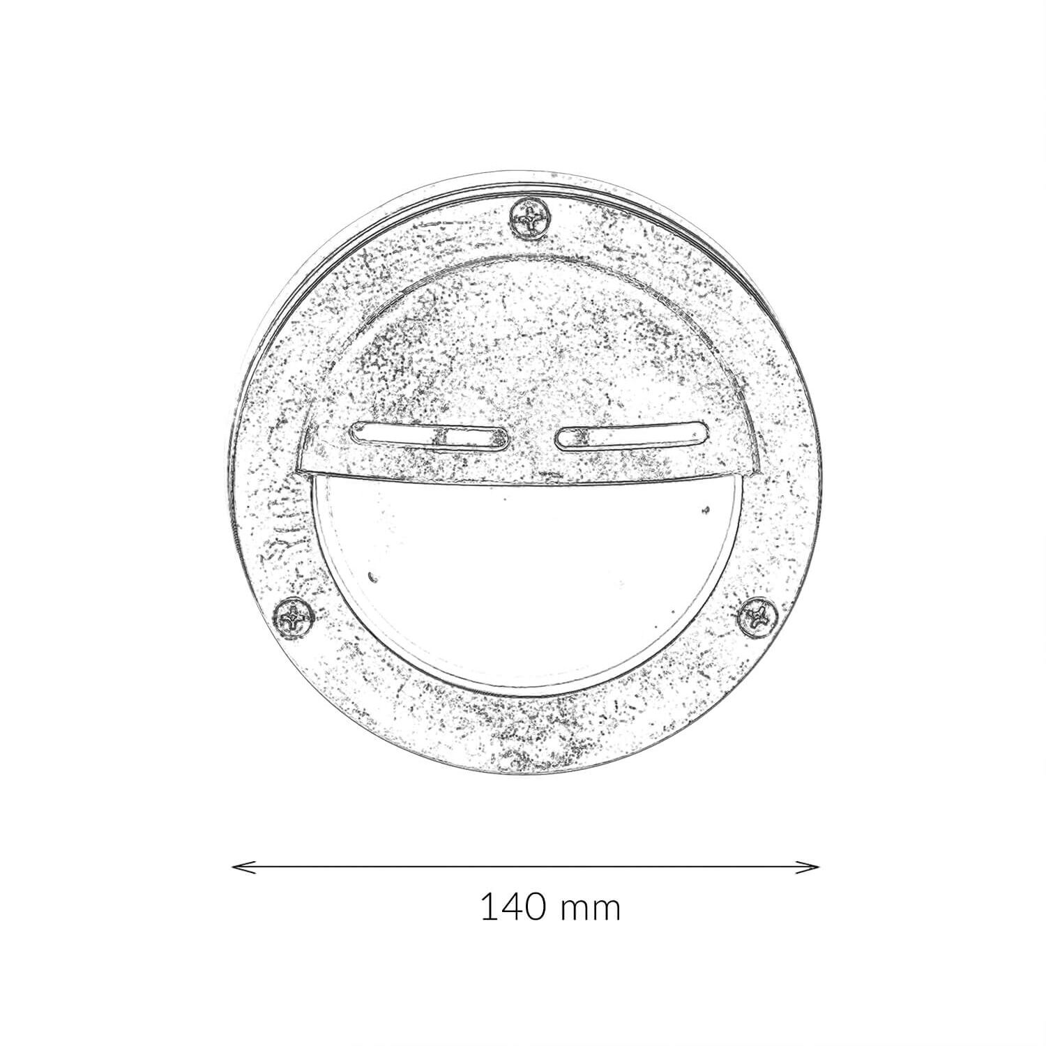 Messing Außenwandleuchte rund IP64 Ø14cm Maritim