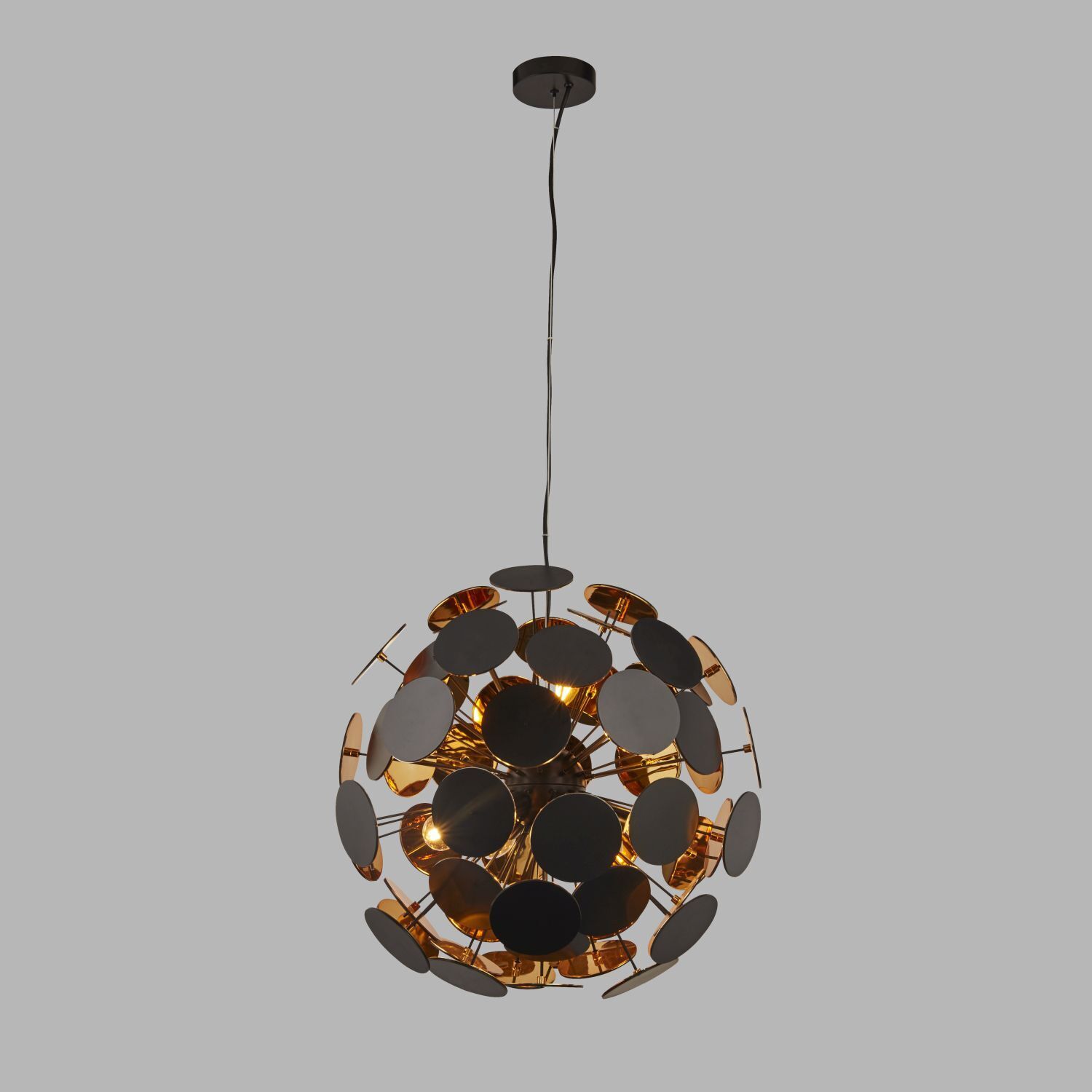 Hängeleuchte rund Ø 54 cm Metall Schwarz Gold 6x E14